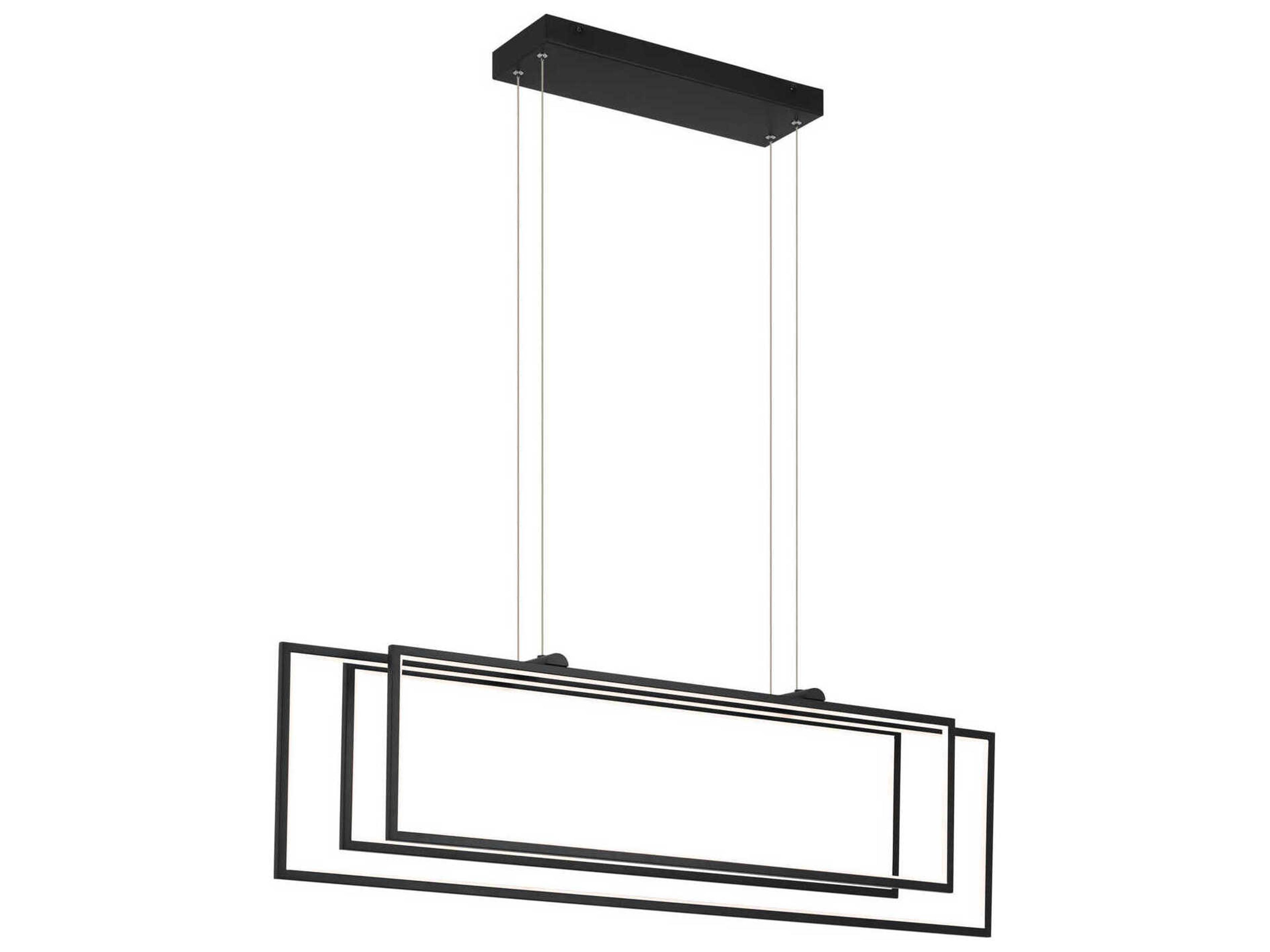 Jestin 3-Light Matte Black Linear Island Pendant