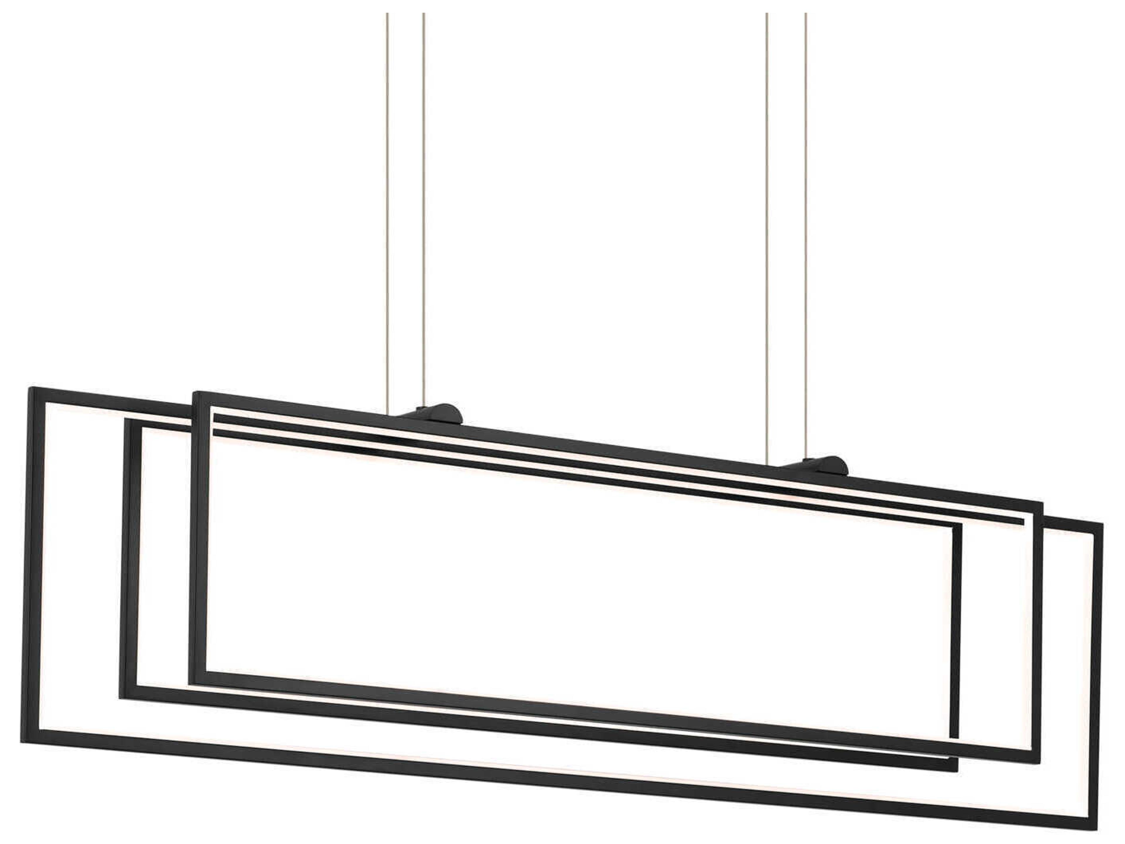 Elan Jestin 3-Light Matte Black Linear Island Pendant