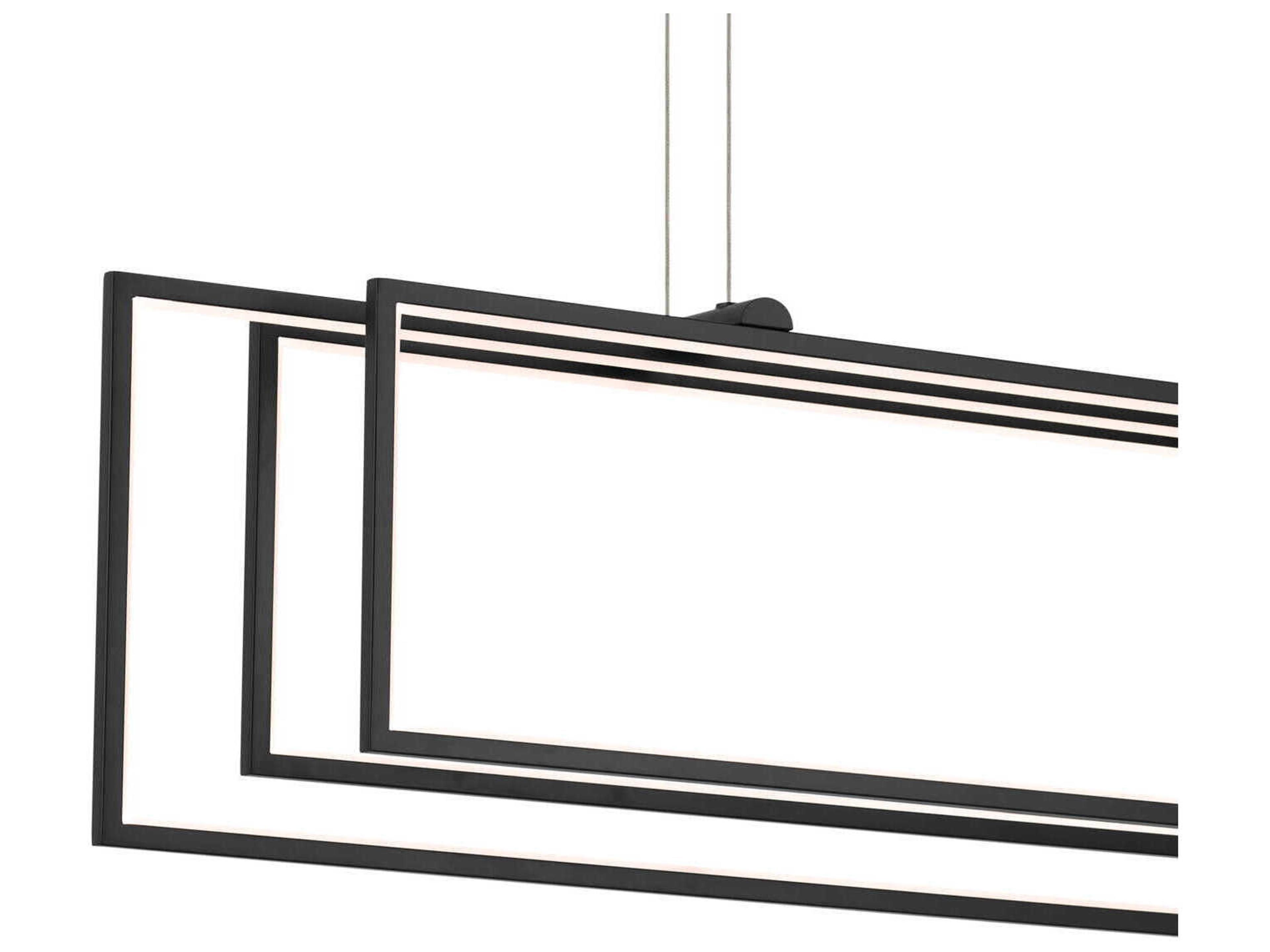 Elan Jestin 3-Light Matte Black Linear Island Pendant