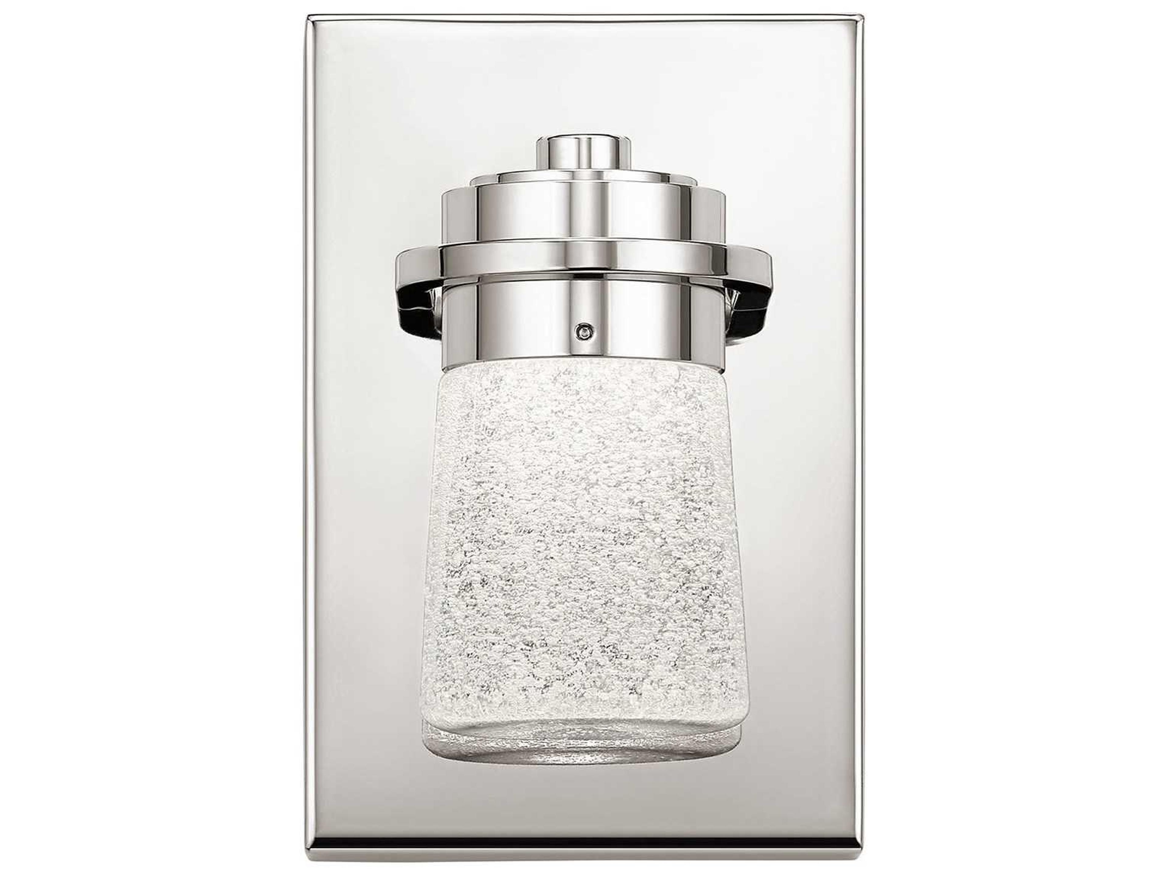 Elan Vada 1-Light Polished Nickel Glass LED Vanity Light