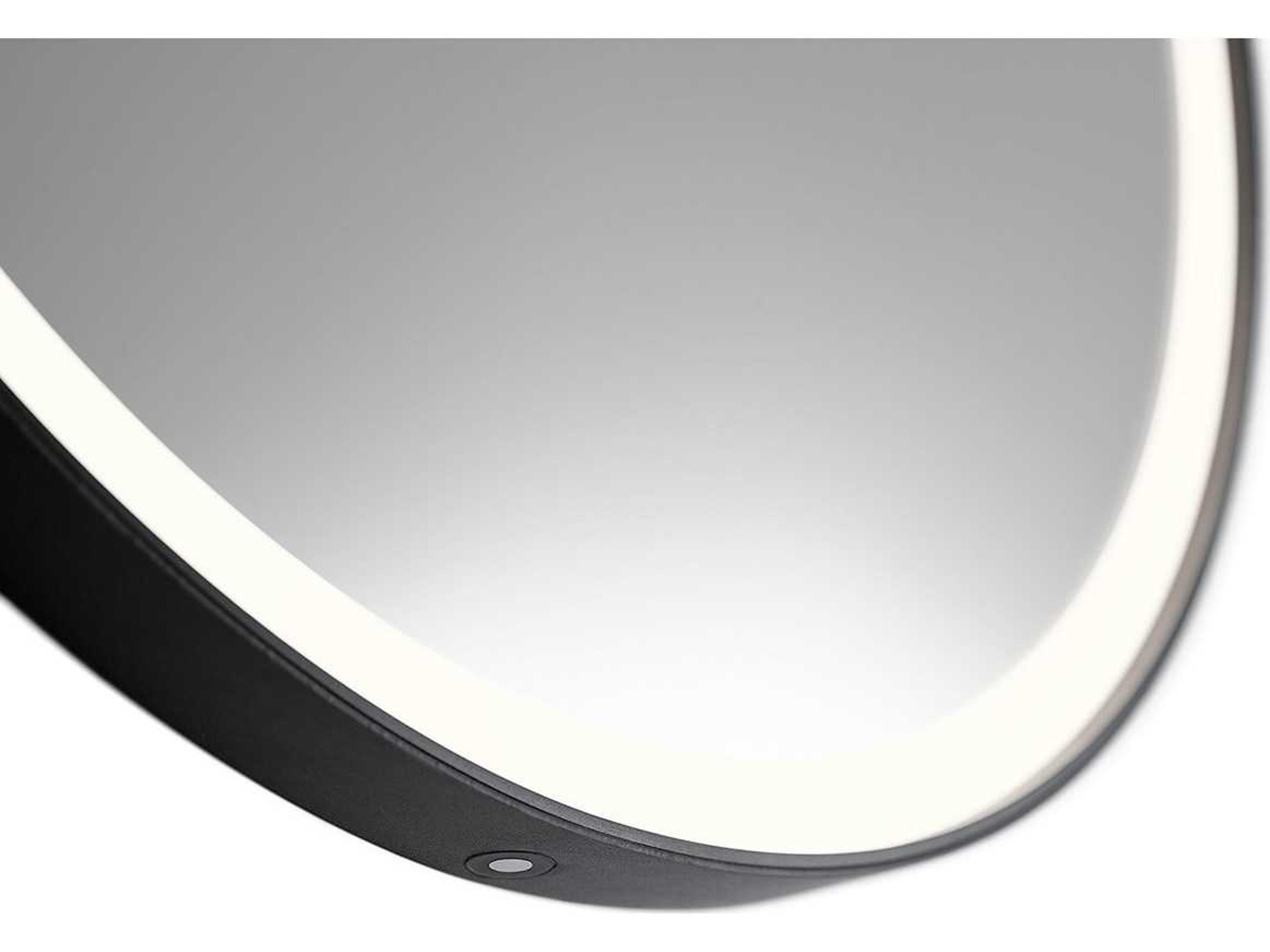 Elan Martell Matte Black Round Wall Mirror