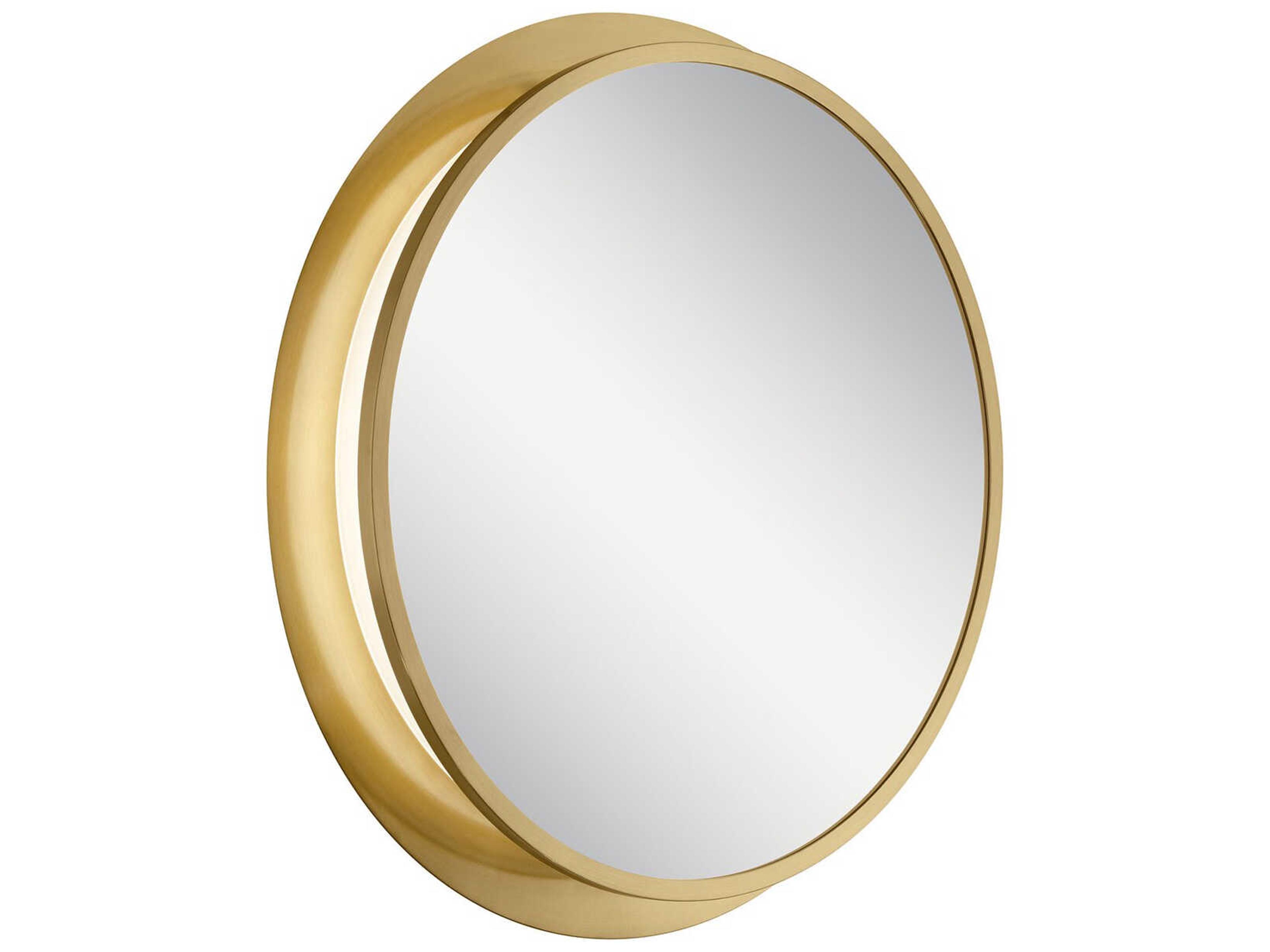 Chennai Champagne Gold Round LED Wall Mirror