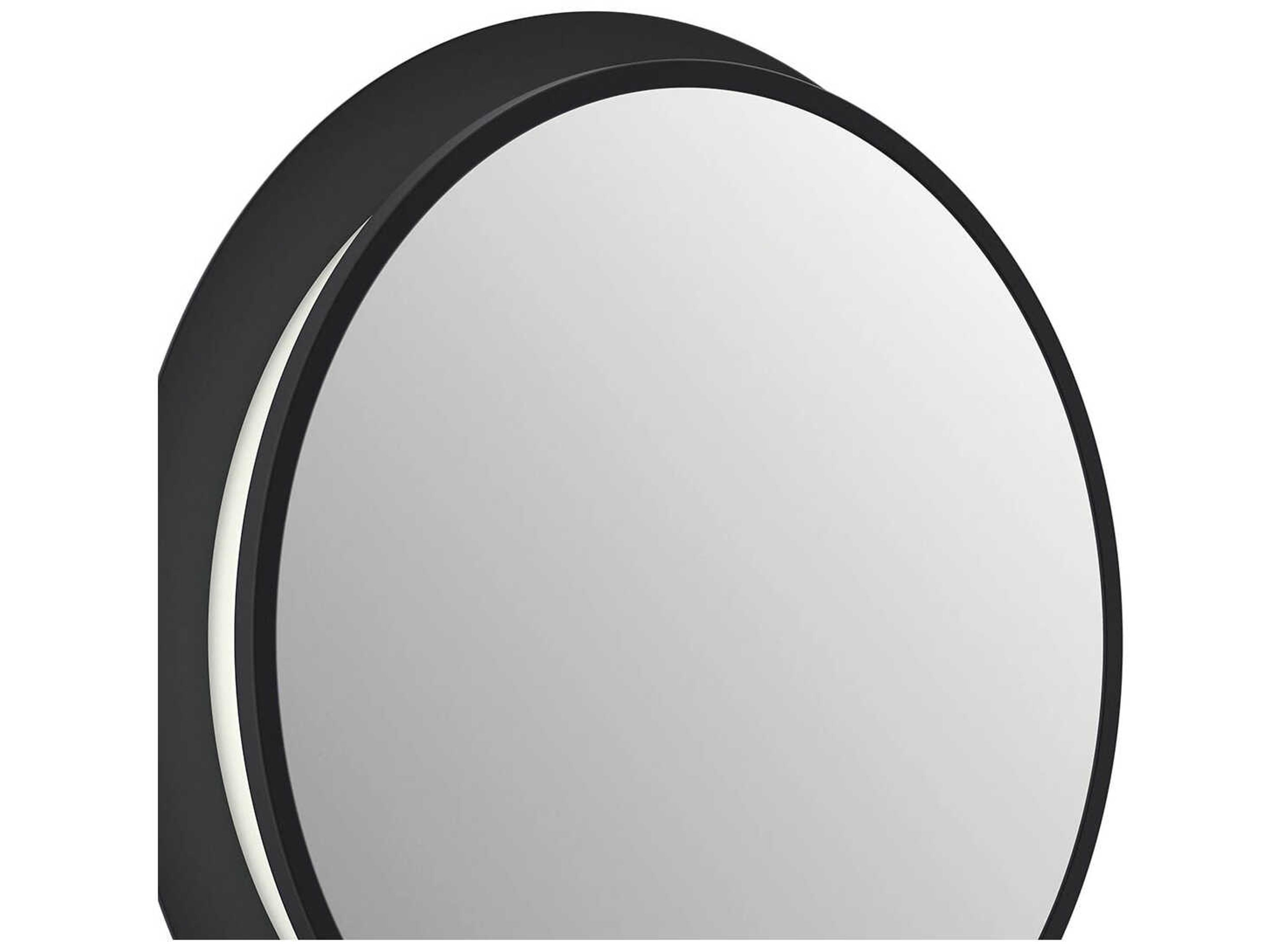 Elan Chennai Matte Black Round LED Wall Mirror