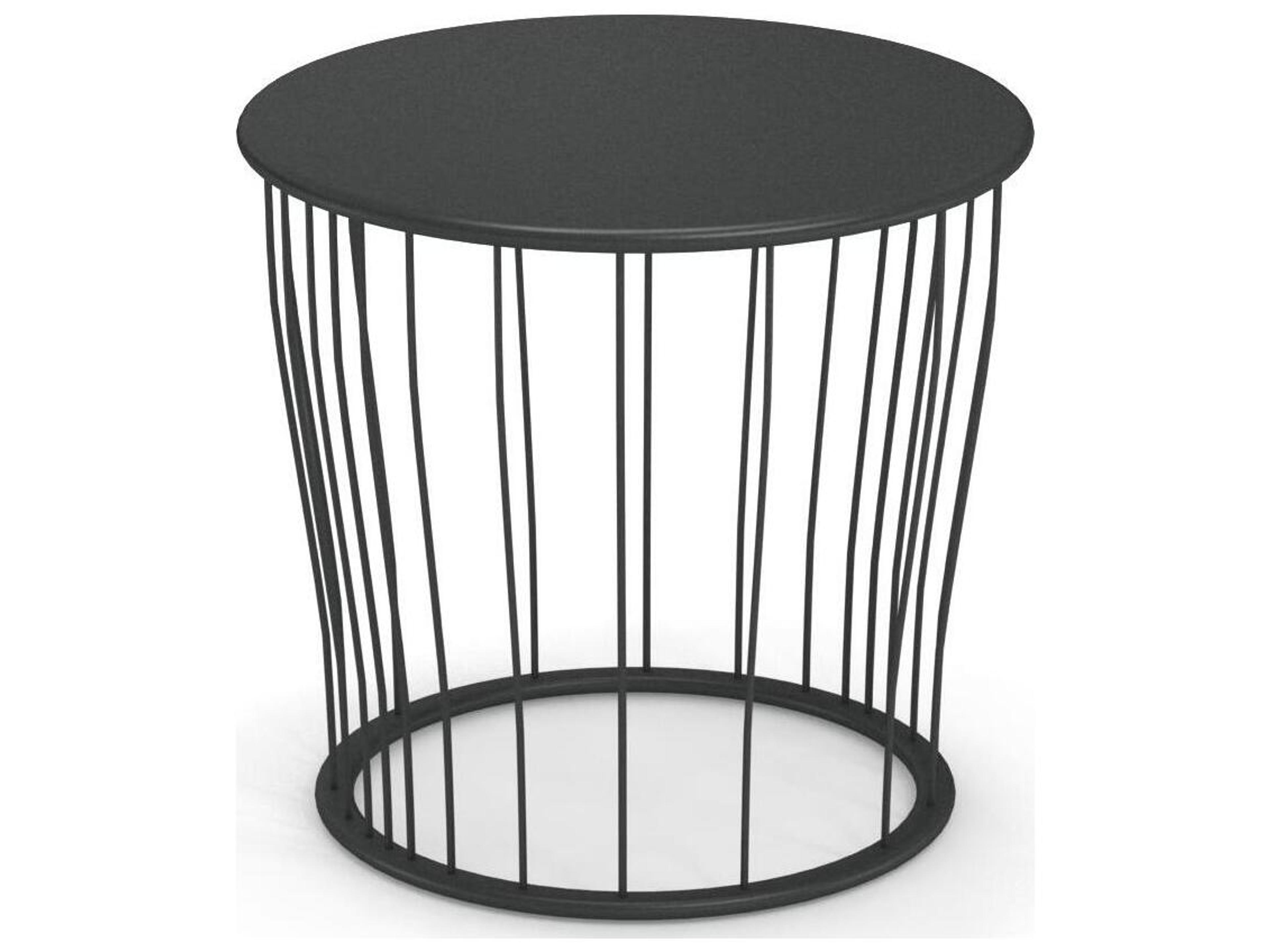 Cannole Steel Round Outdoor End Table