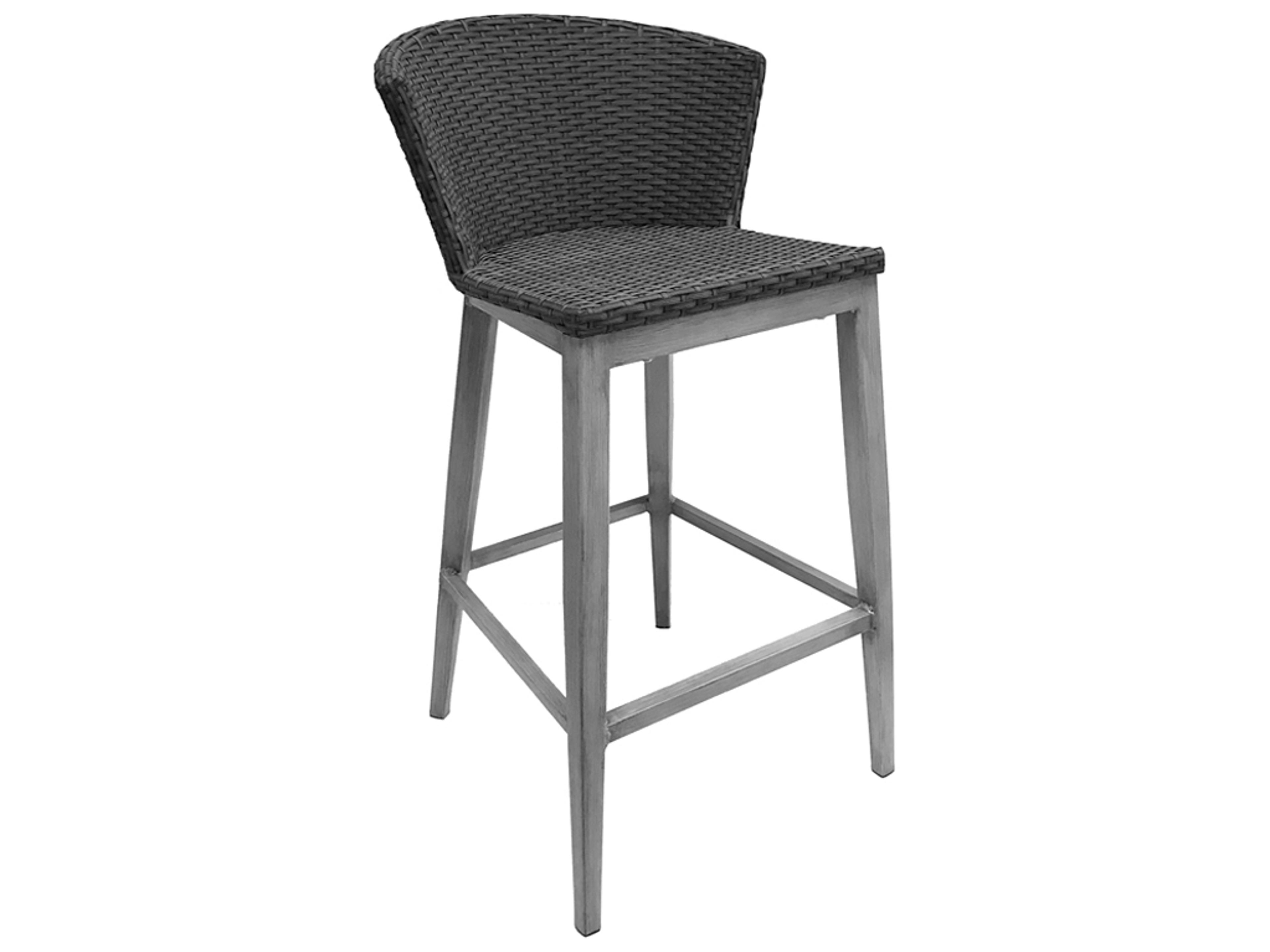 Elly Aluminum Driftwood Outdoor Patio Bar Stool