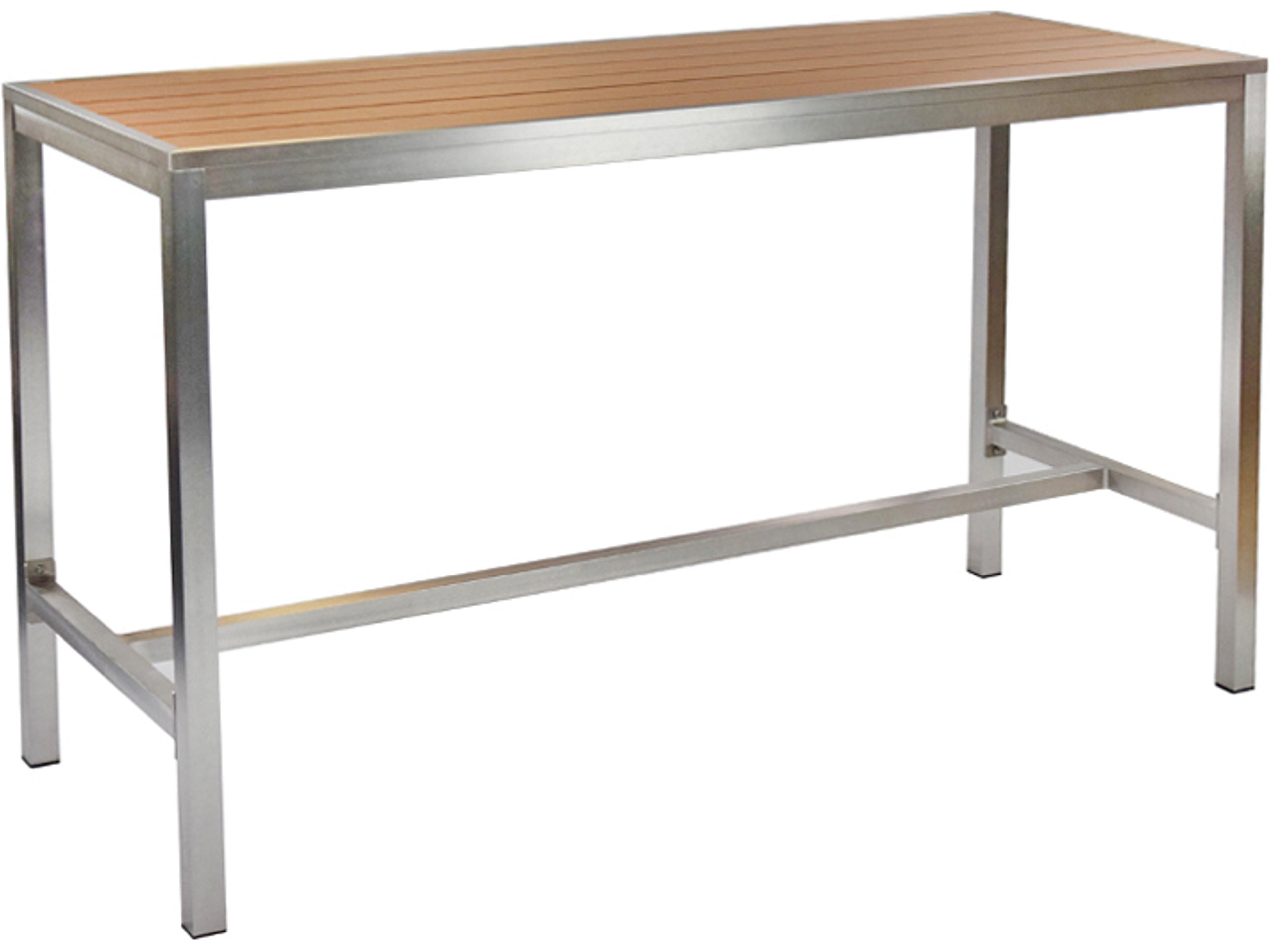 Sid Aluminum Rectangular Outdoor Patio Bar Table