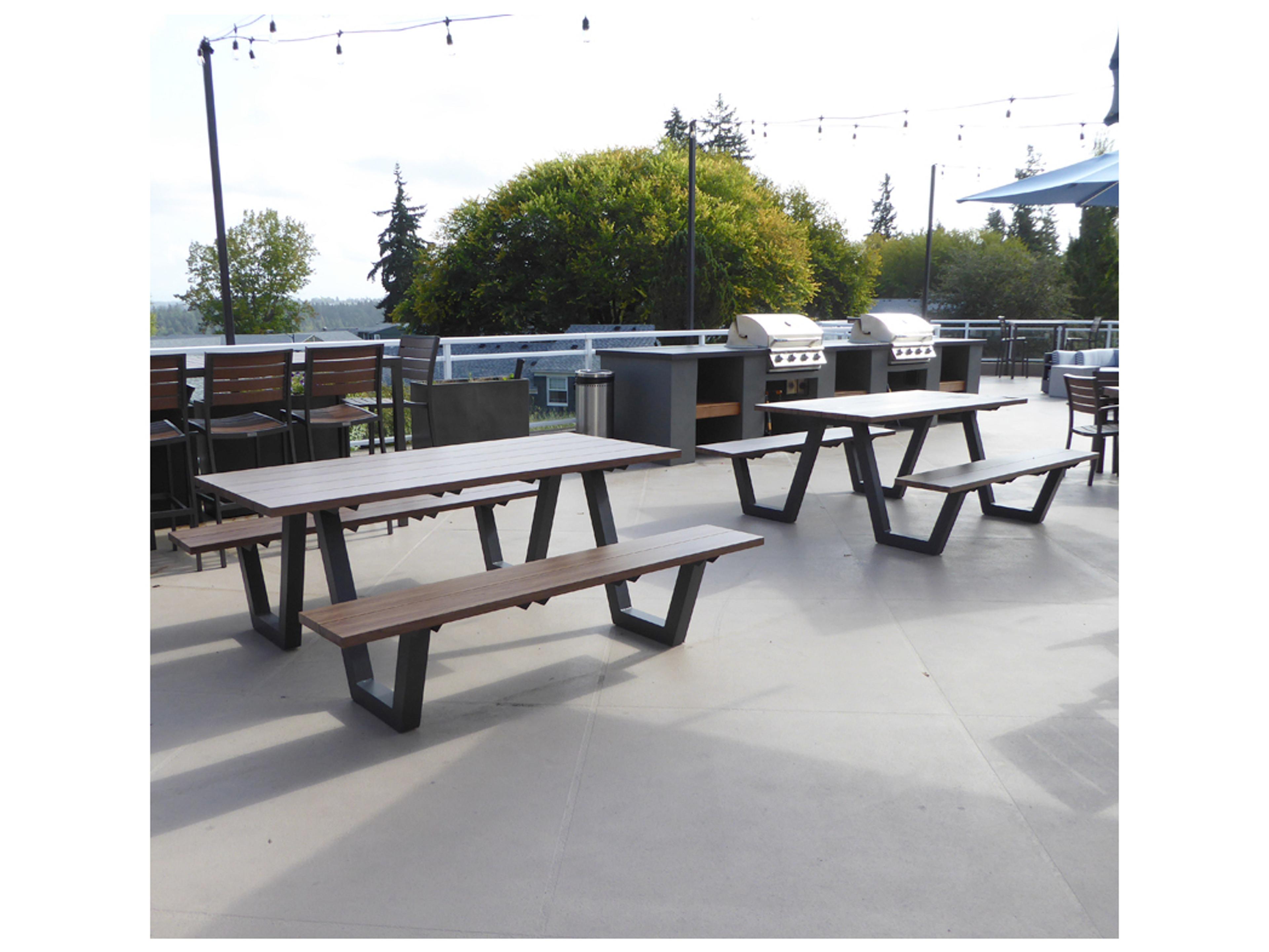 EMU Sid Aluminum Antique Iron Rectangular Outdoor Patio Picnic Table