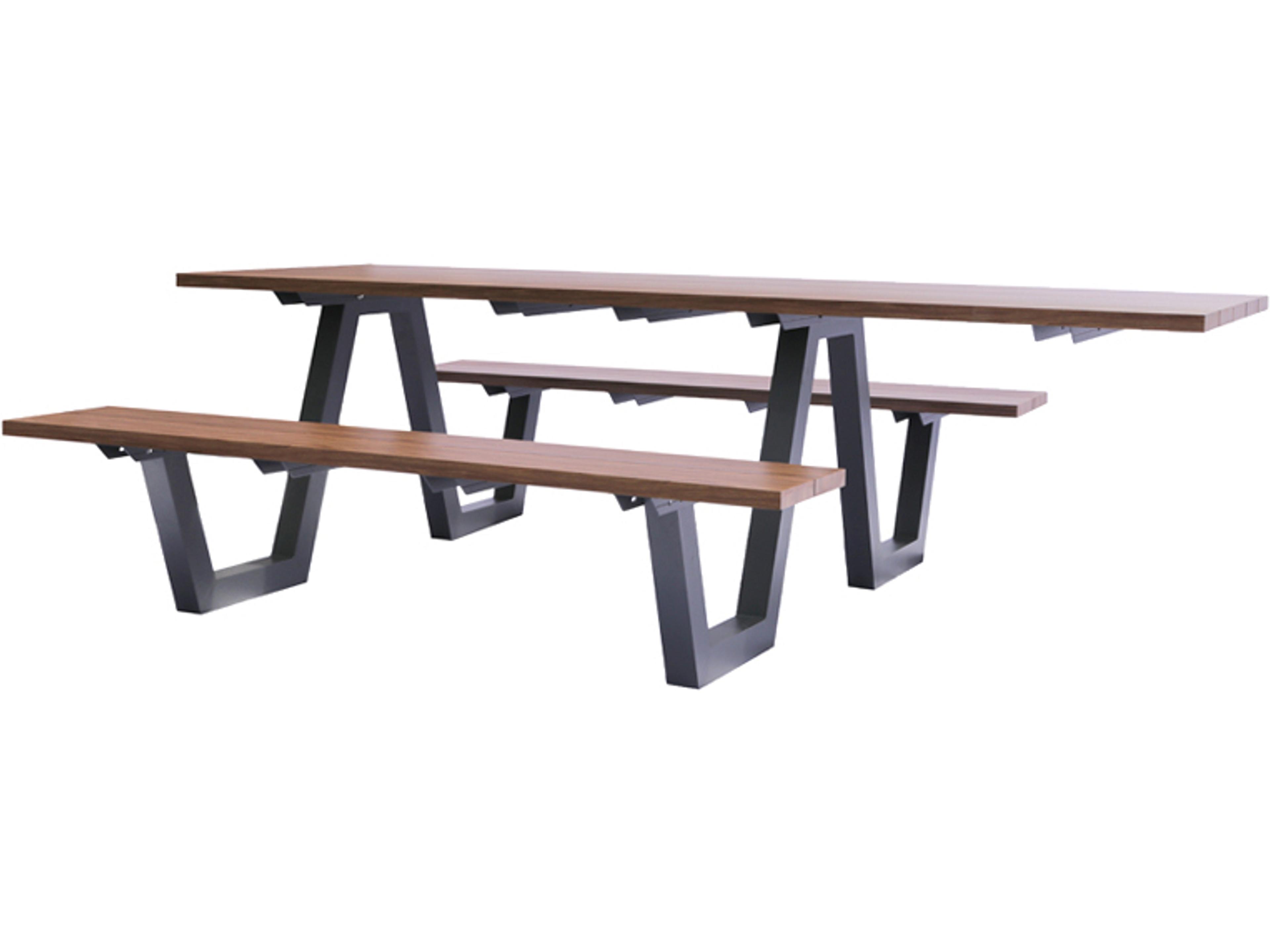 SID Aluminum Antique Iron ADA Rectangular Outdoor Picnic Table