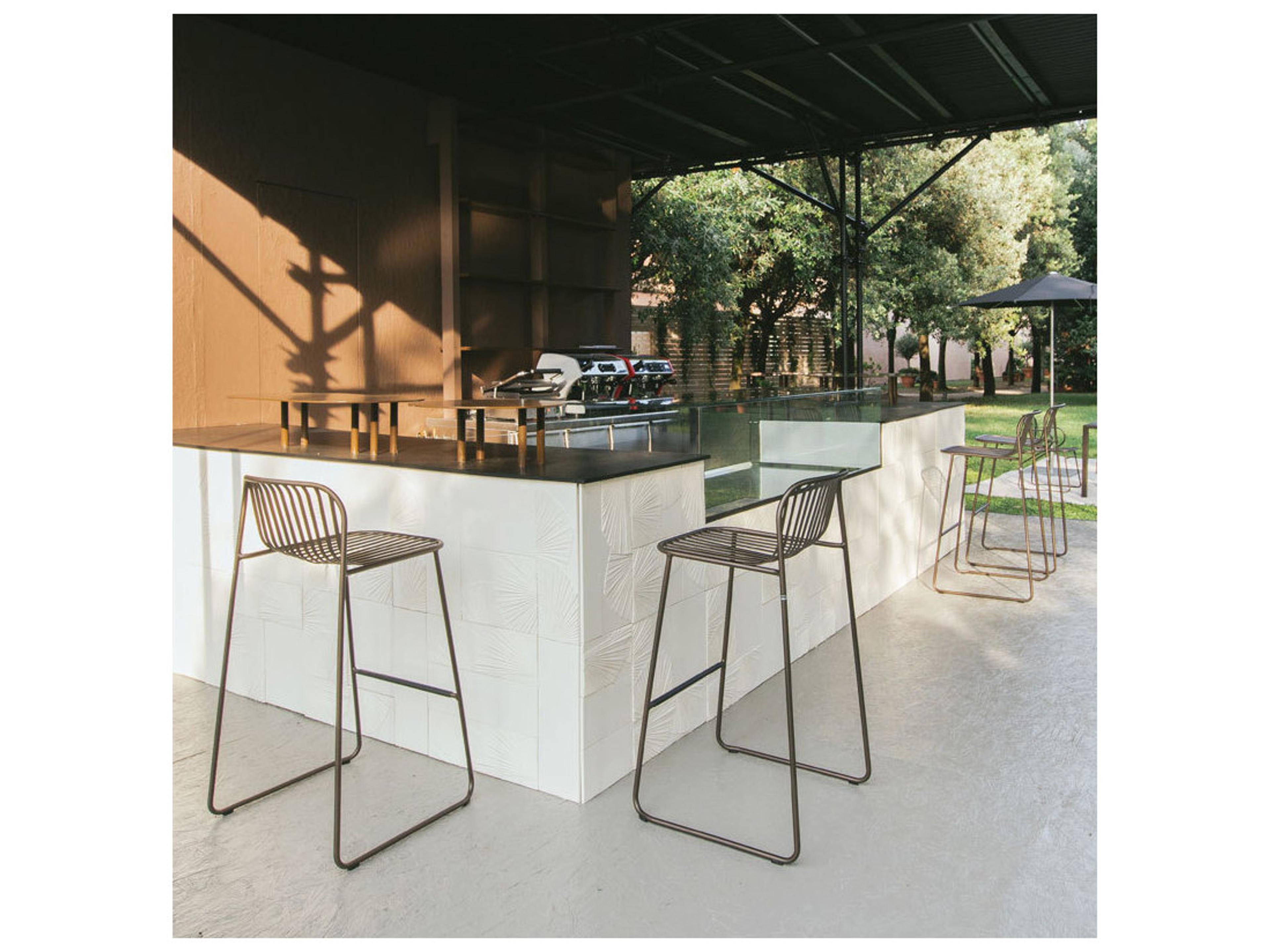 EMU Riviera Steel Metal Outdoor Patio Bar Stool