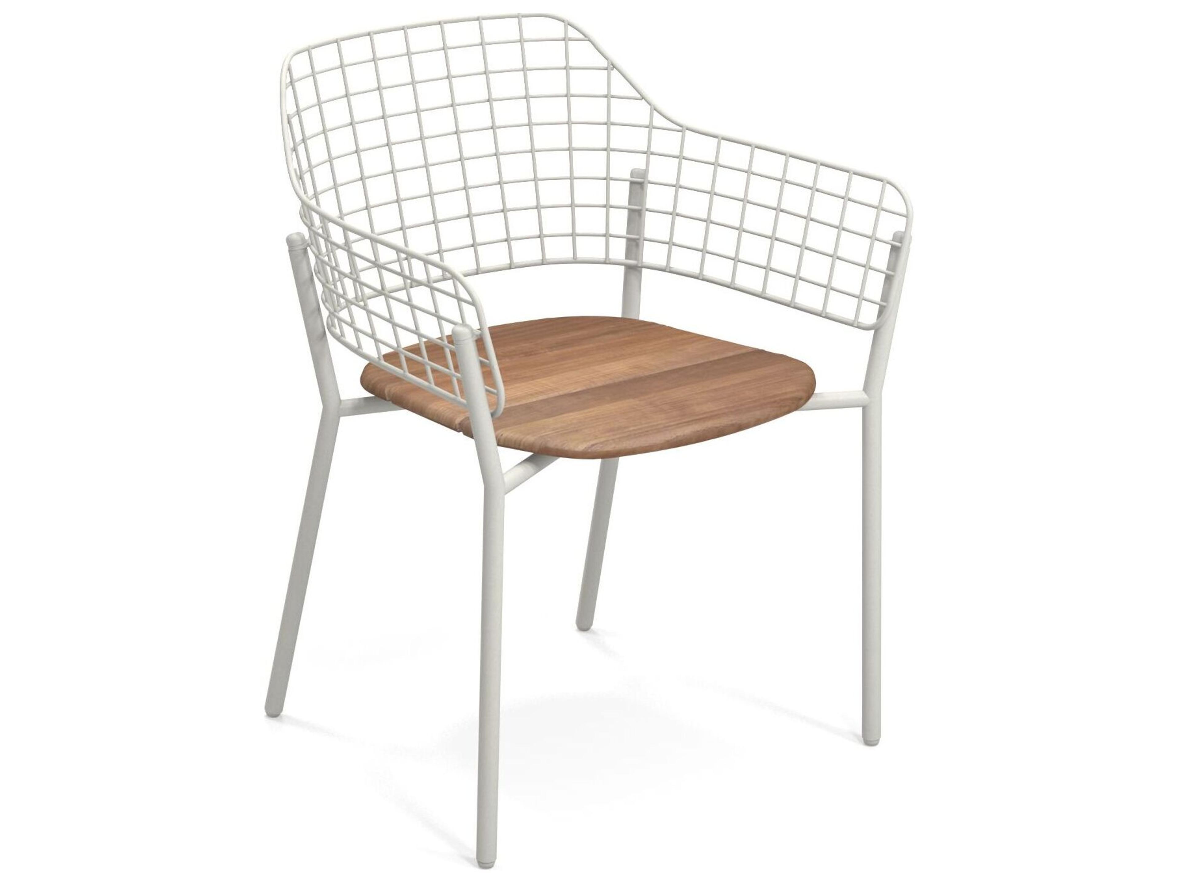 Lyze Aluminum Teak Stackable Patio Dining Arm Chair