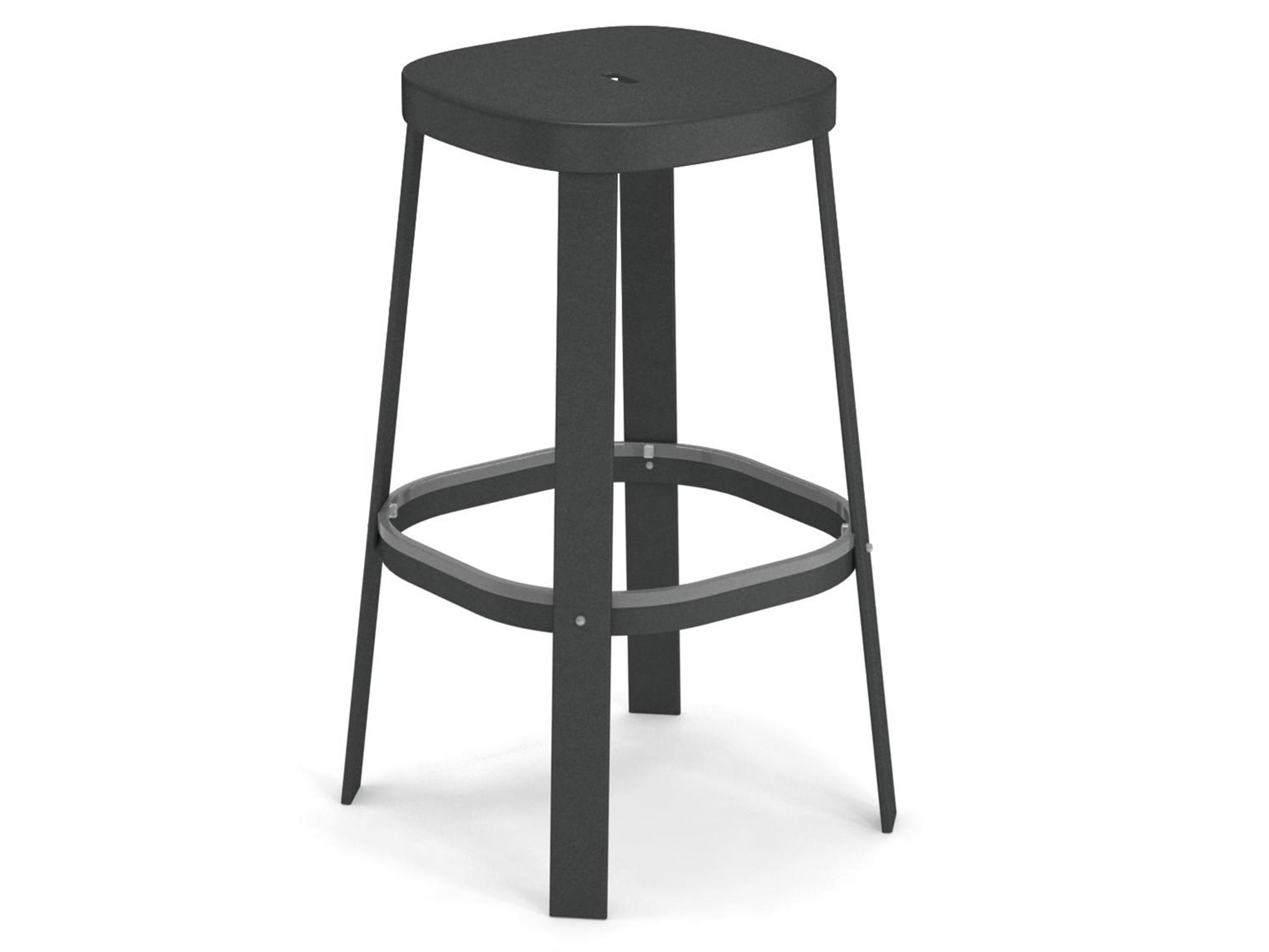 Thor Iron Steel Backless Outdoor Patio Bar Stool