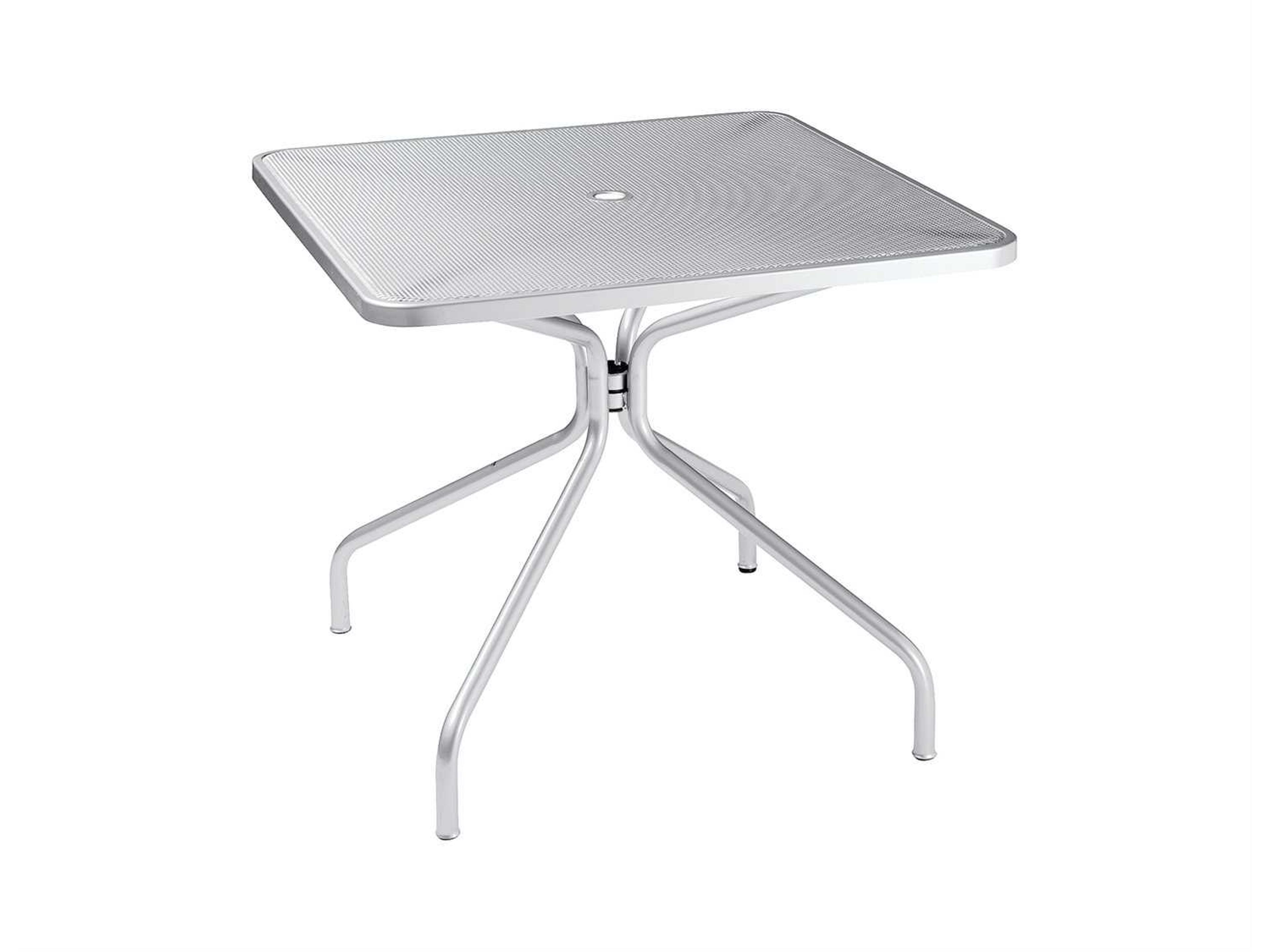Cambi Steel Square Patio Dining Table with Umbrella Hole