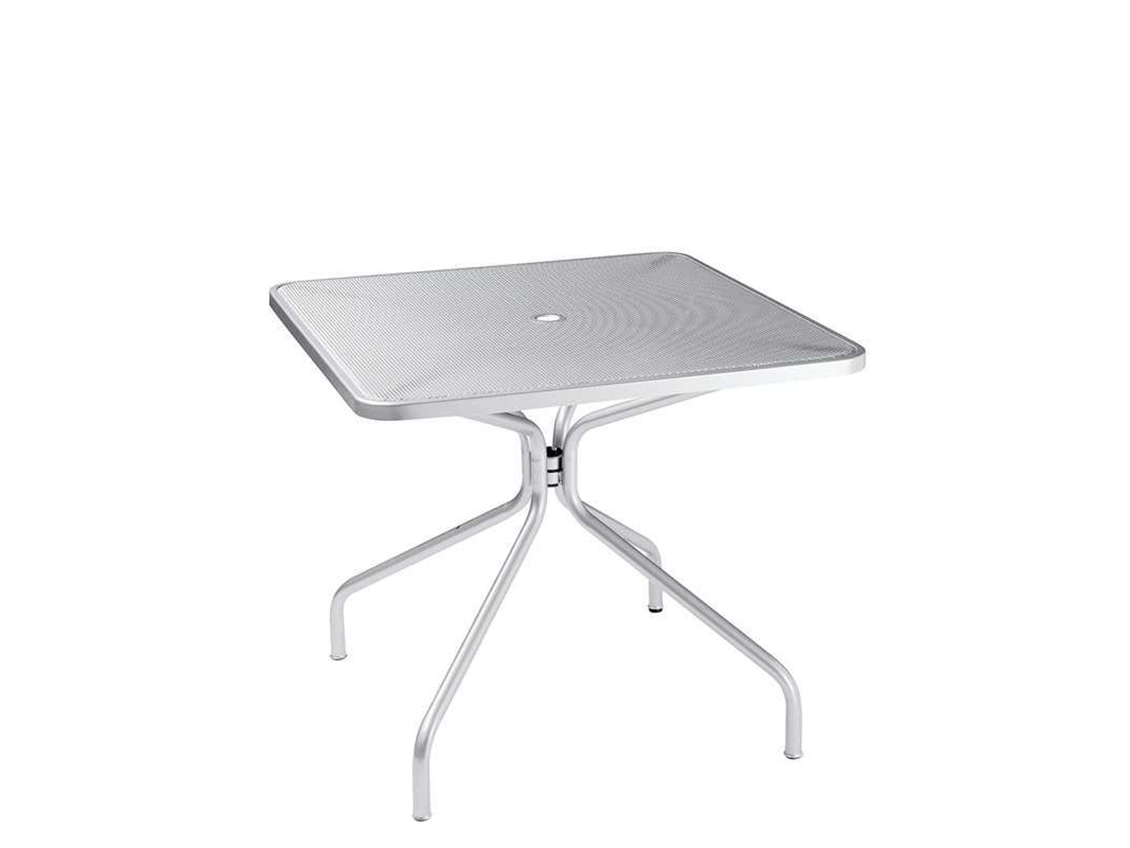 EMU Cambi Steel Square Outdoor Dining Table with Umbrella Hole