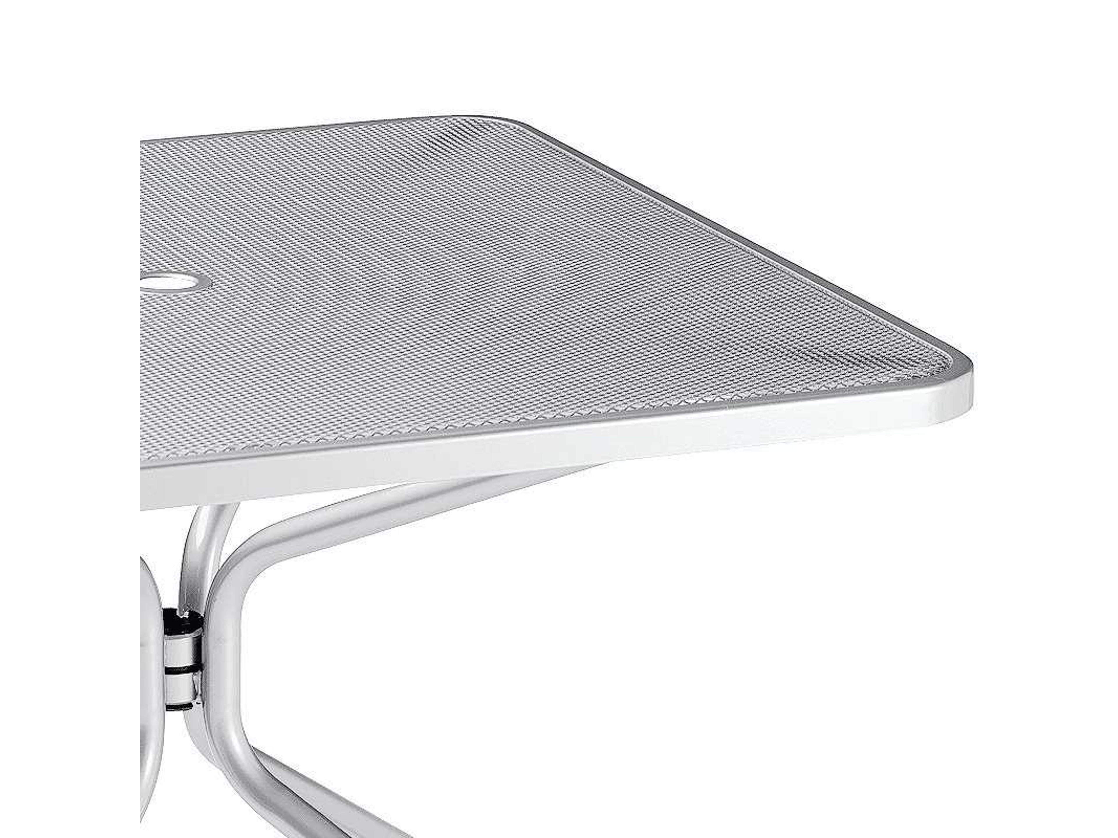EMU Cambi Steel Square Outdoor Dining Table with Umbrella Hole