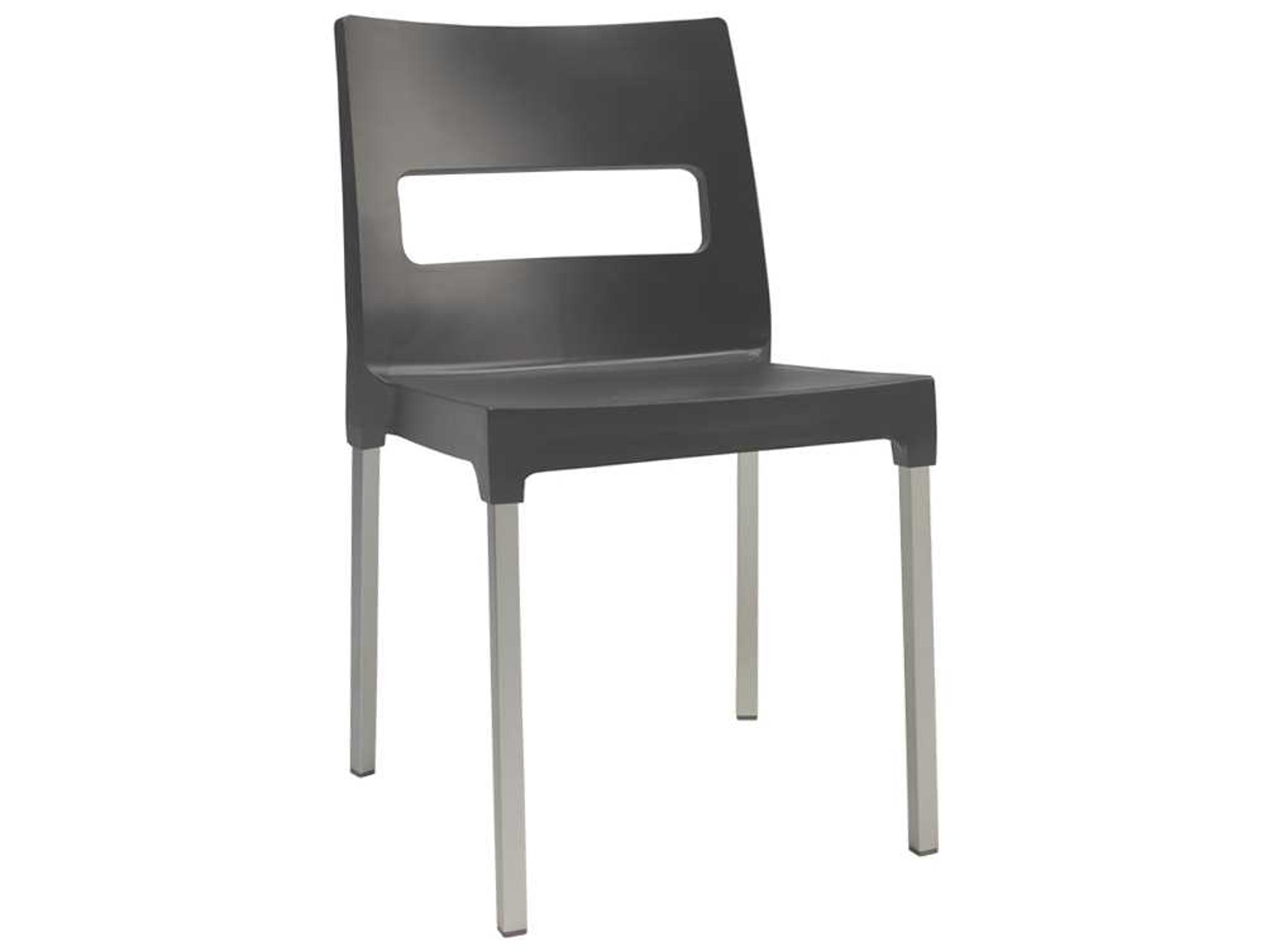Olly Resin / Aluminum Stacking Side chair