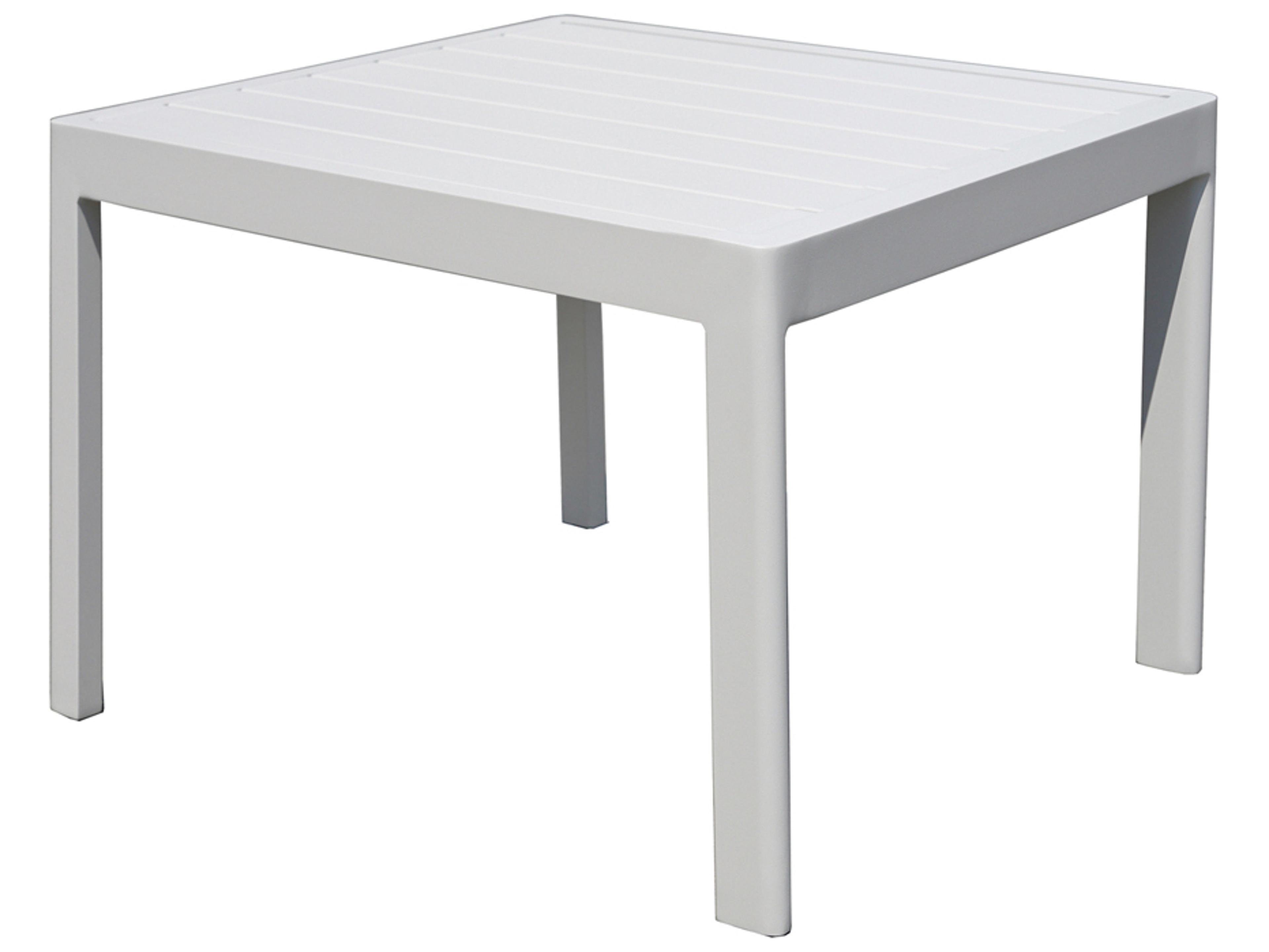 Mira Aluminum White Square Outdoor End Table