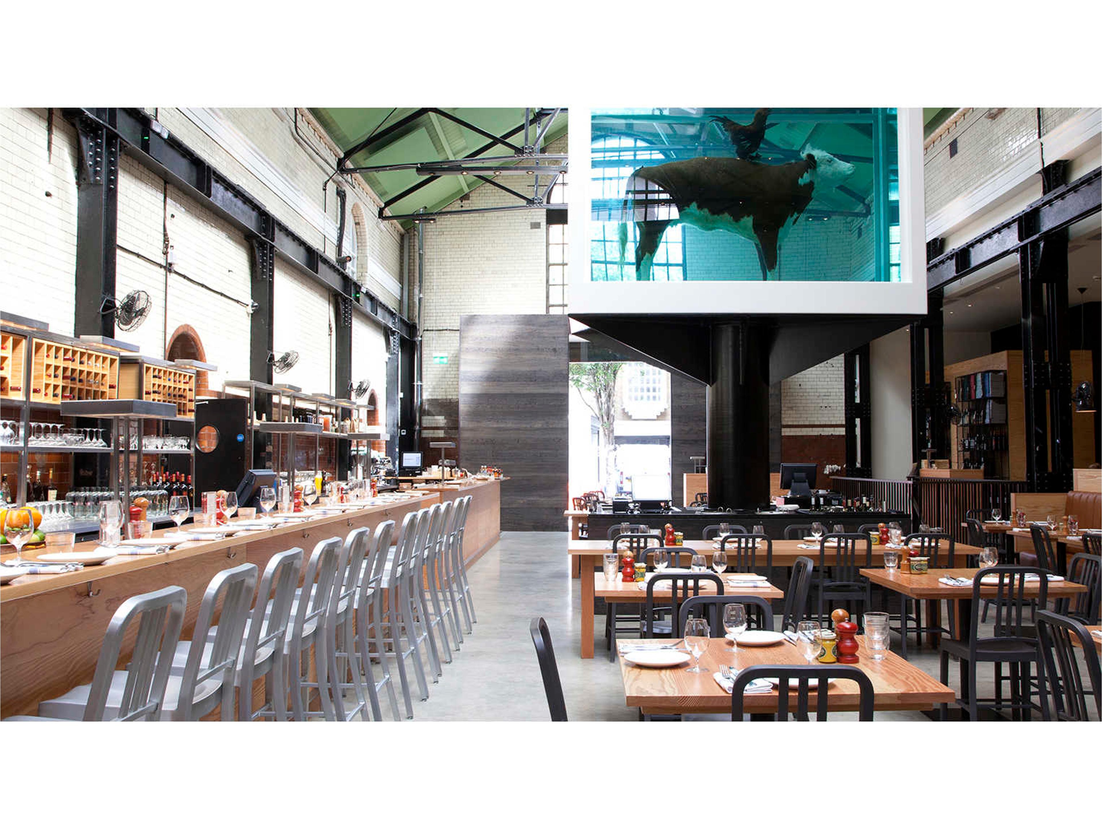 Emeco Navy Brushed Aluminum Bar Stool