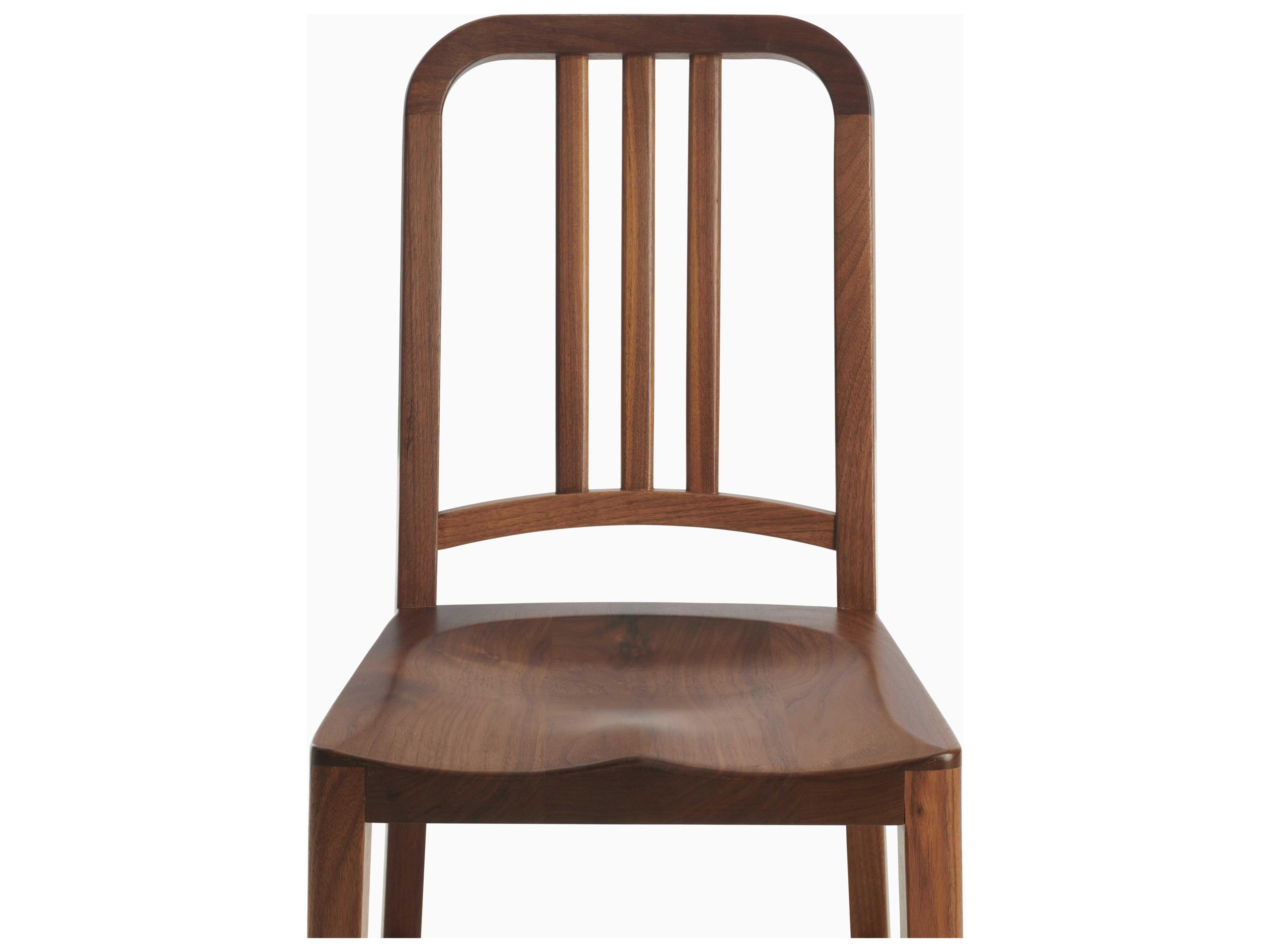 Emeco Navy Walnut Wood Brown Side Dining Chair