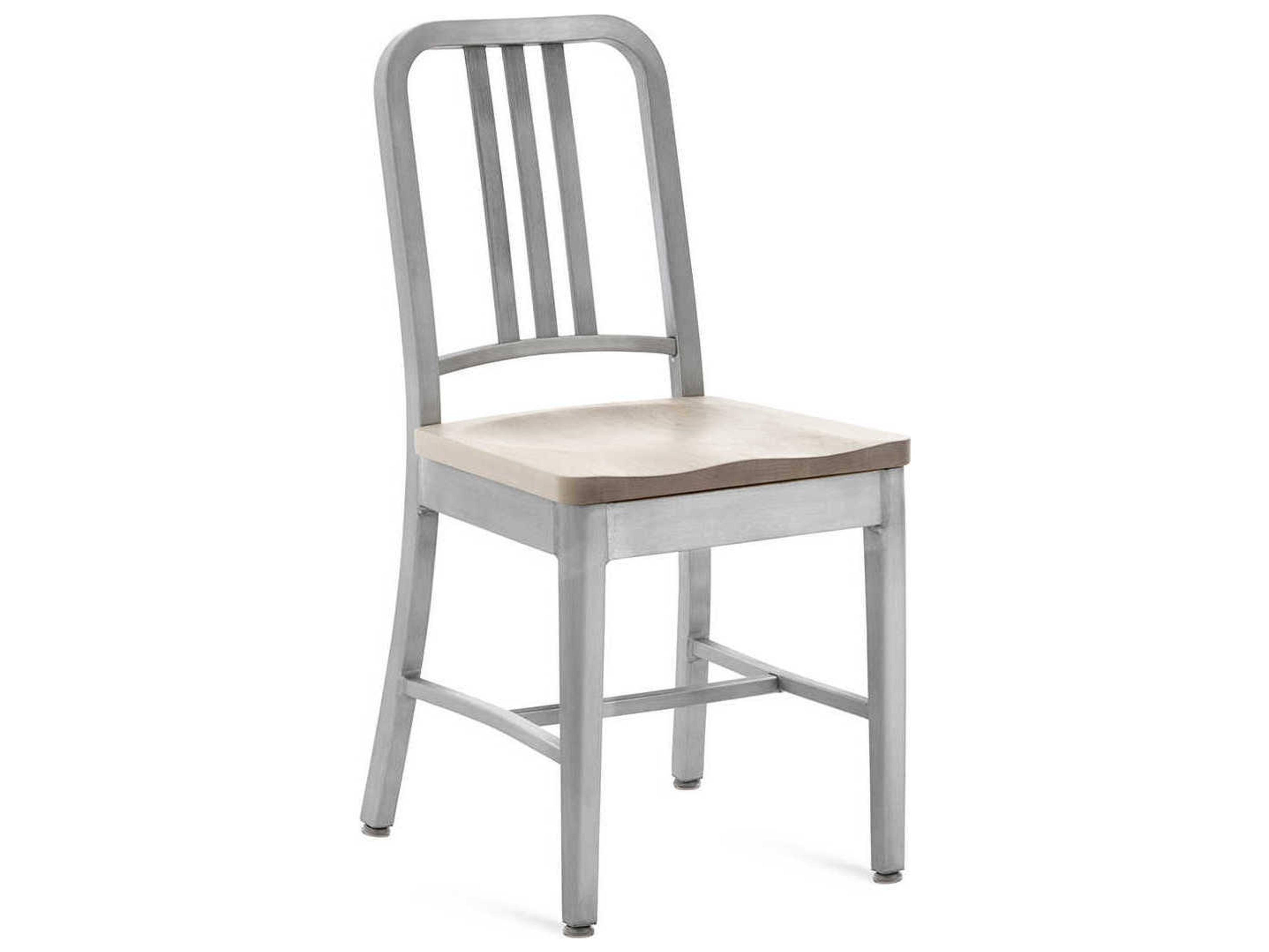 1104 Navy Collection With Wood Seat Ash Brown Side Dining Chair