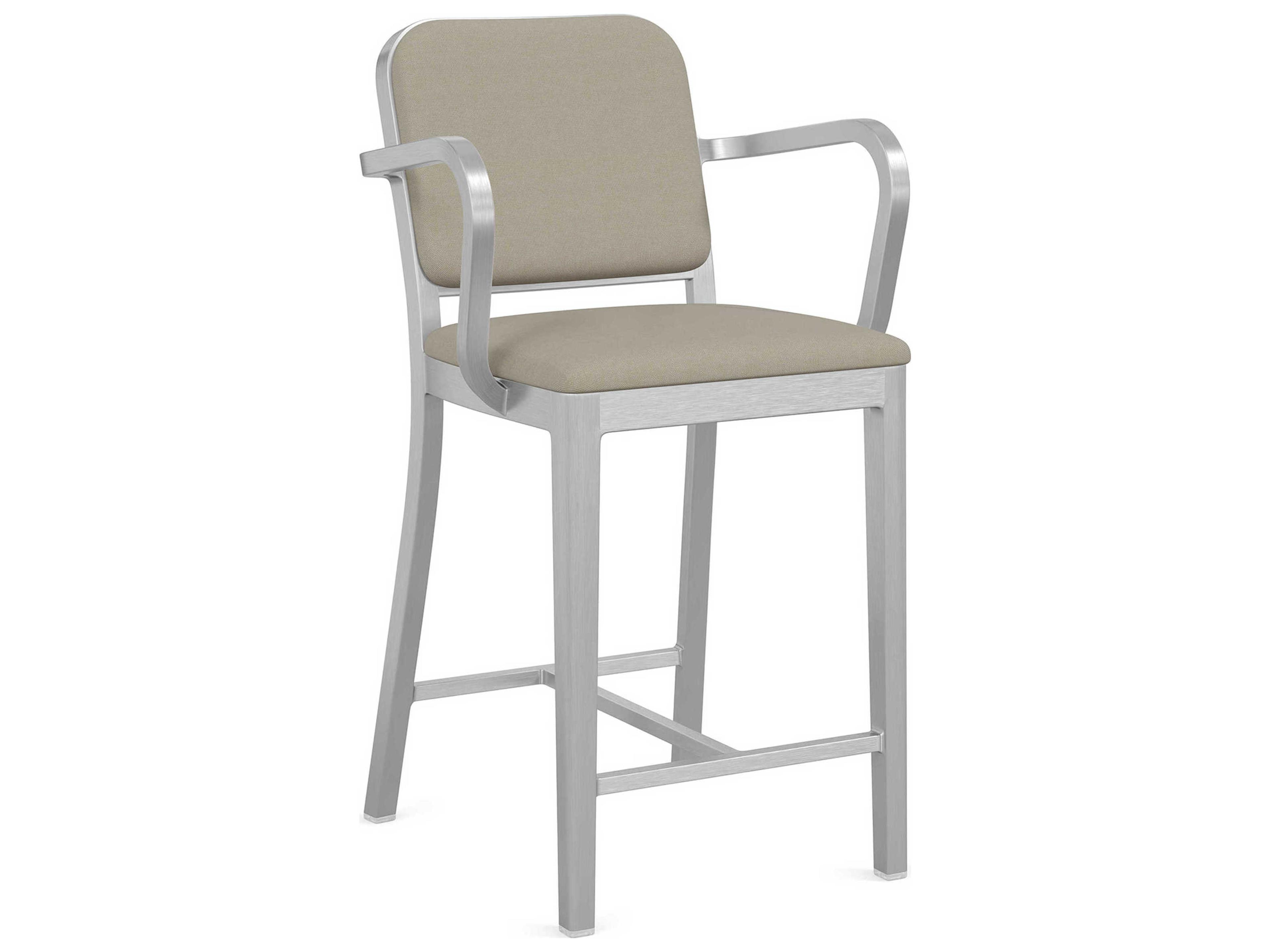 Emeco Navy Officer By Jasper Morrison Upholstered Counter Stool