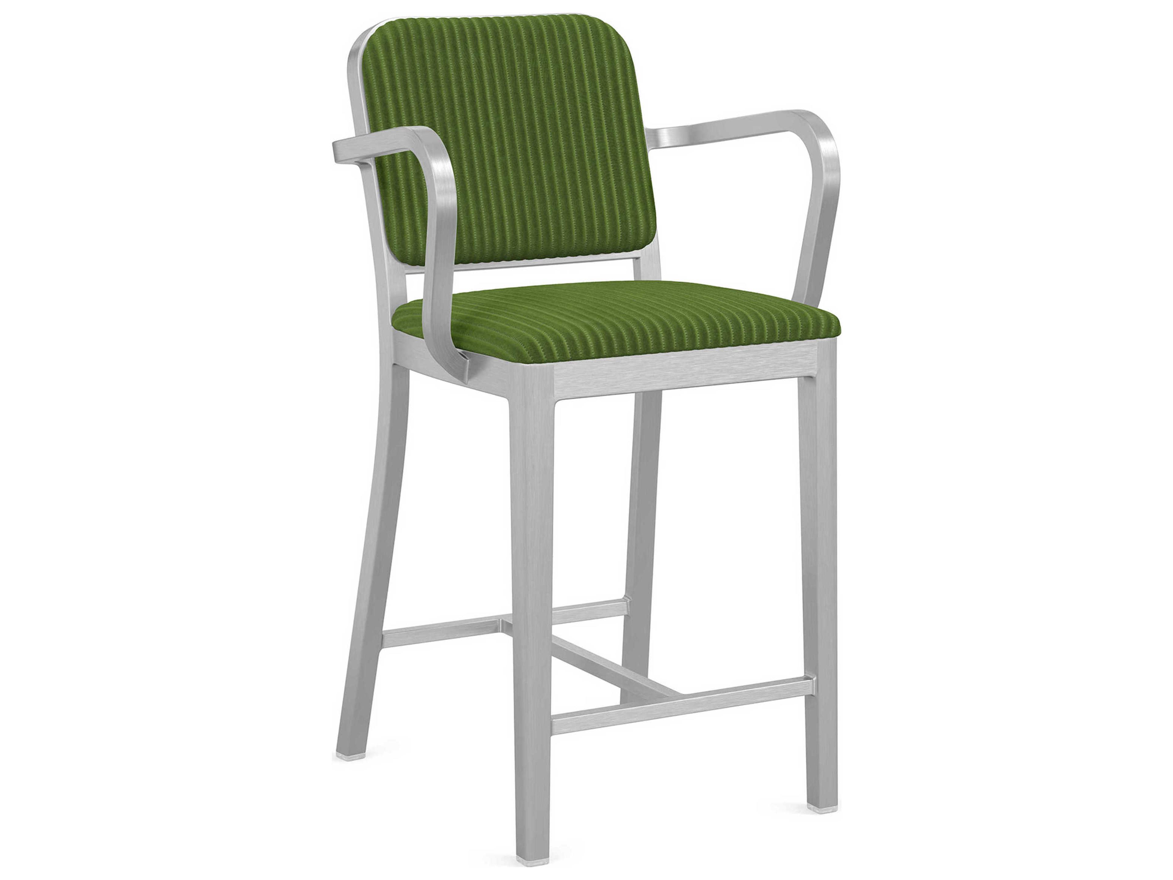 Emeco Navy Officer By Jasper Morrison Upholstered Counter Stool