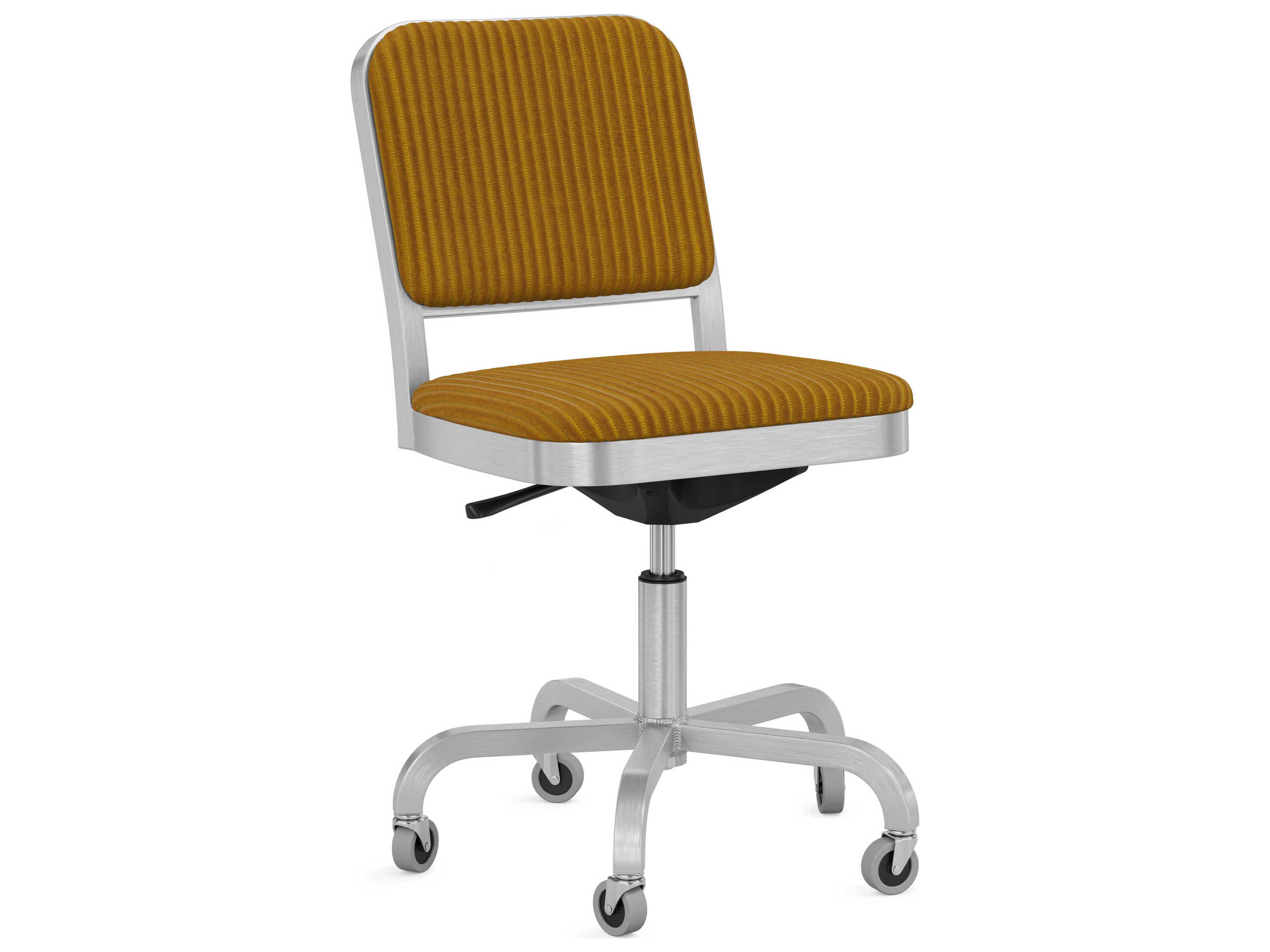 Emeco Navy Officer By Jasper Morrison Gray Upholstered Adjustable Swivel Computer Office Chair
