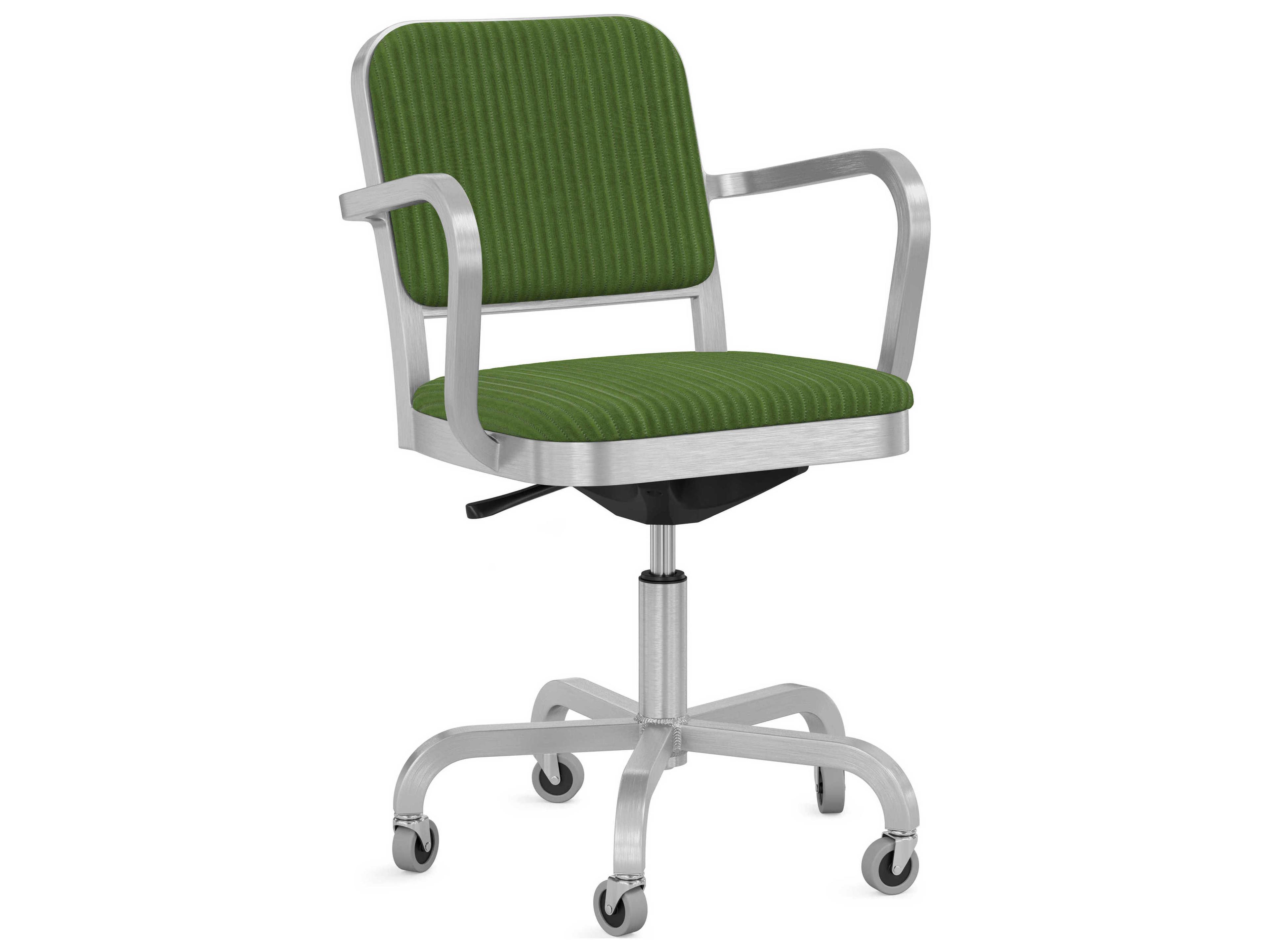Emeco Navy Officer By Jasper Morrison Gray Upholstered Adjustable Swivel Computer Office Chair
