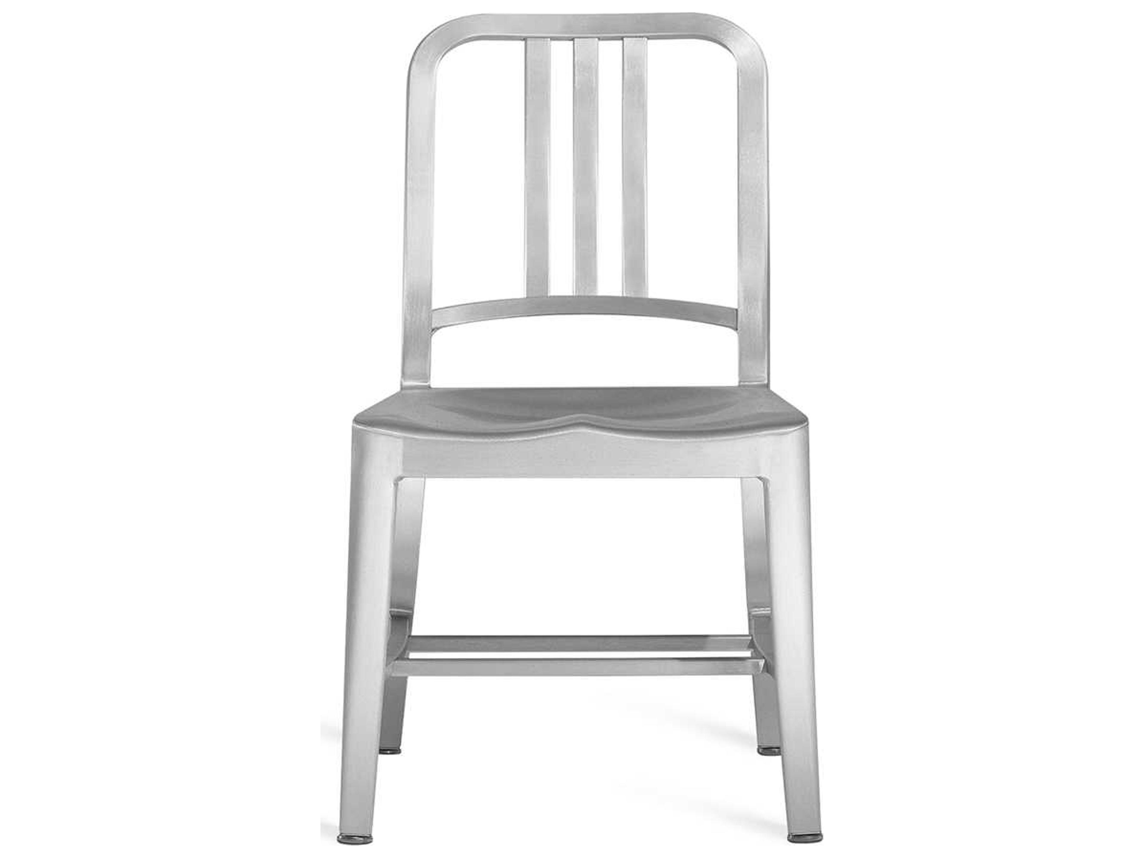 Navy Brushed Aluminum Kid Dining Side Chair