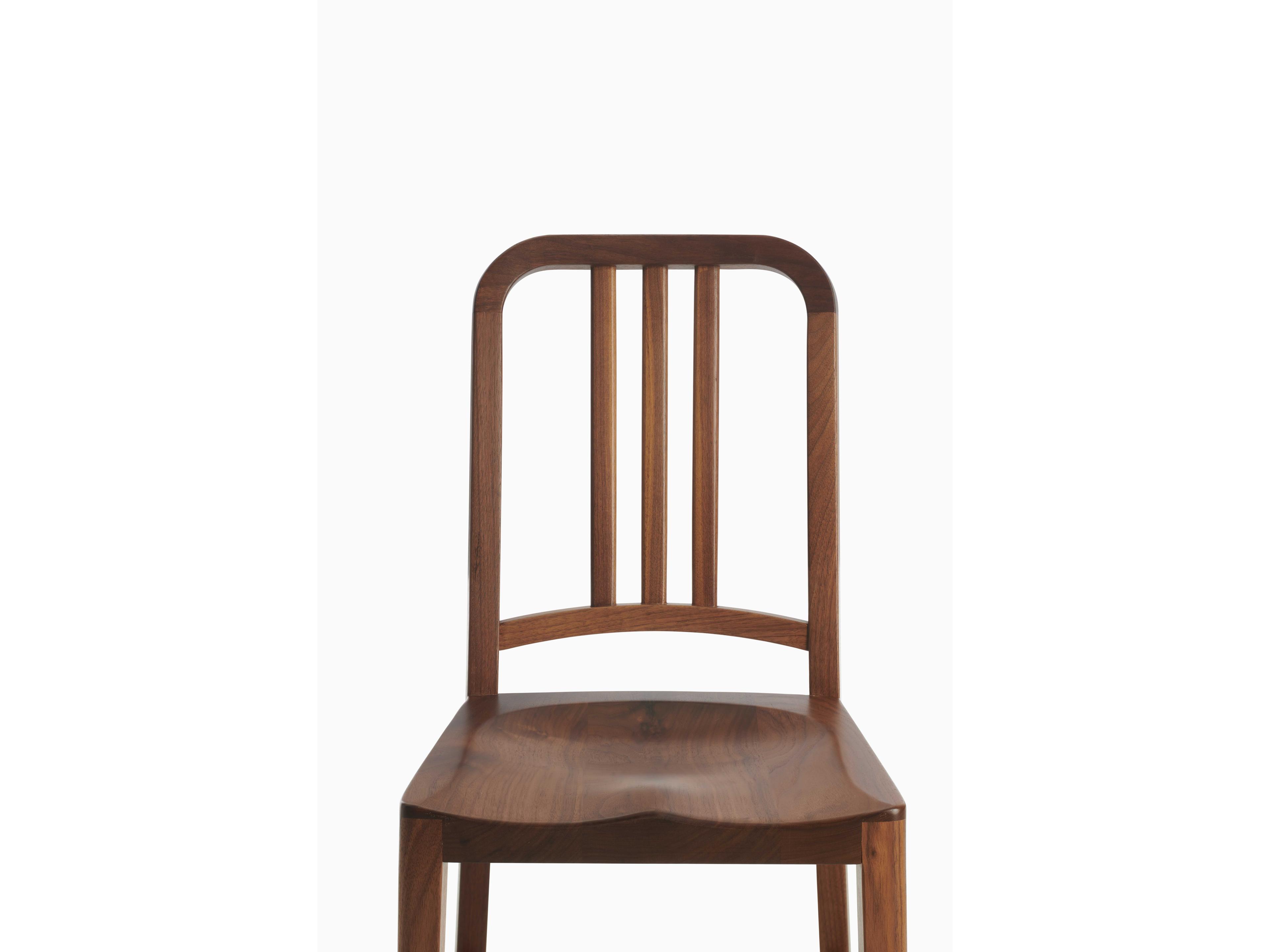 Emeco Outdoor Navy Walnut Wood Dining Side Chair