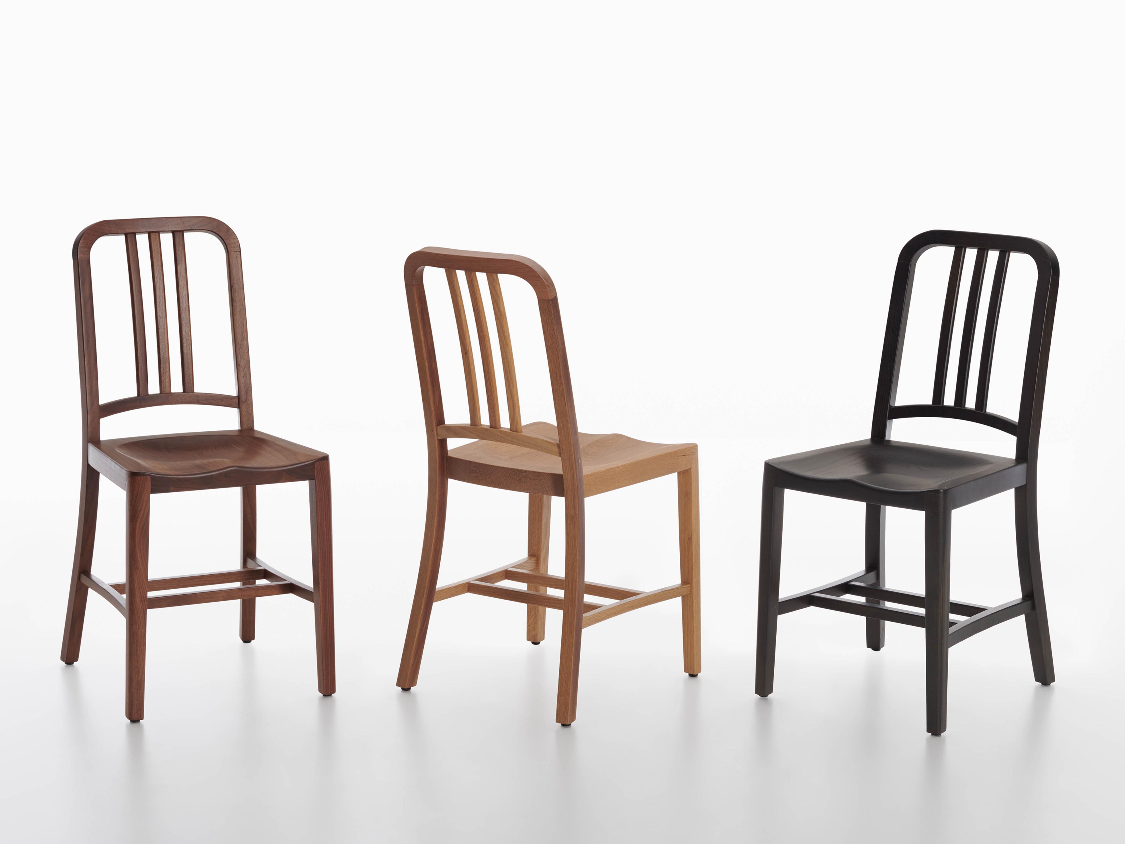 Emeco Outdoor Navy Walnut Wood Dining Side Chair