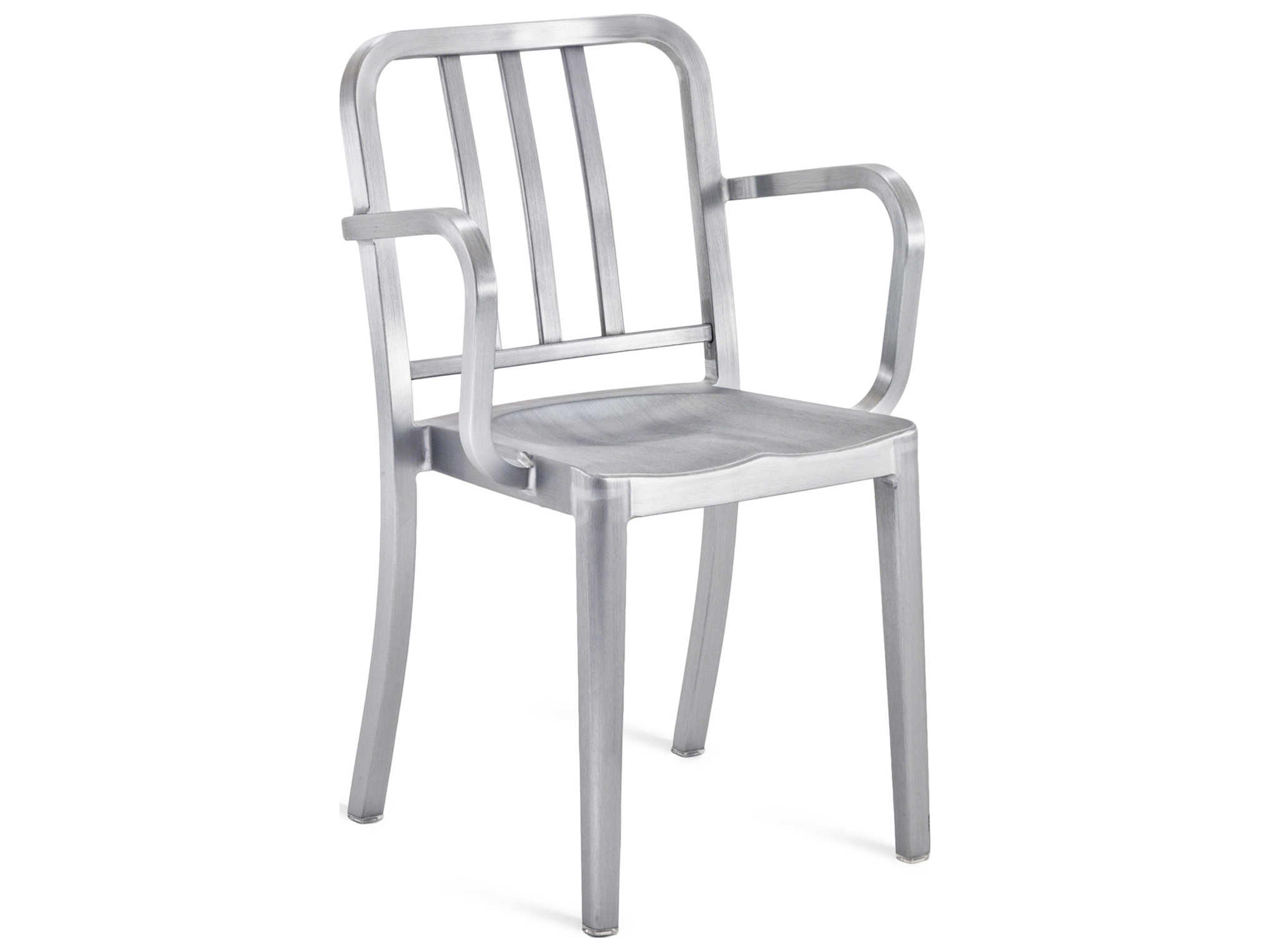 Heritage Brushed Aluminum Dining Arm Chair