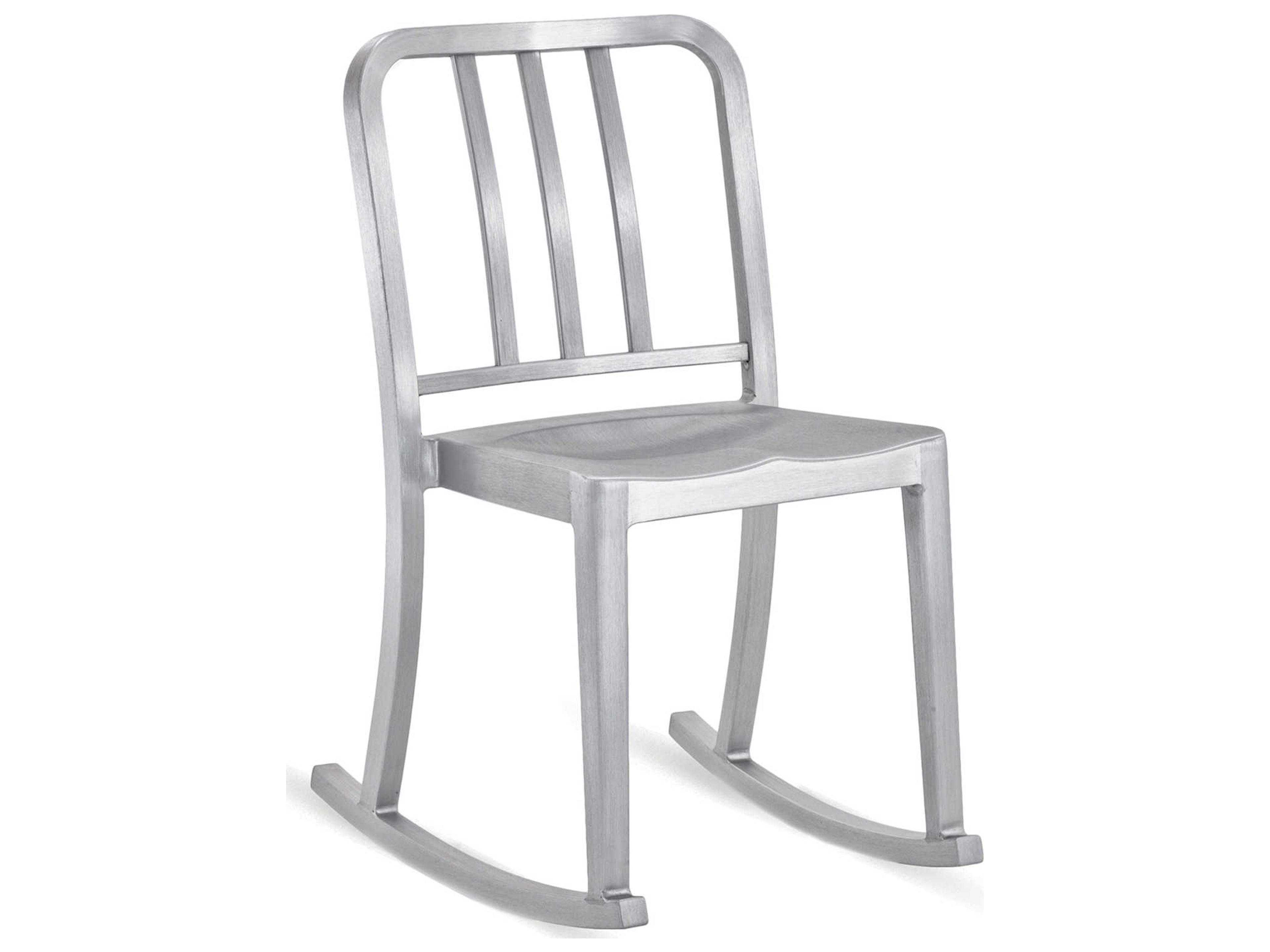 Heritage Brushed Aluminum Rocker Dining Side Chair