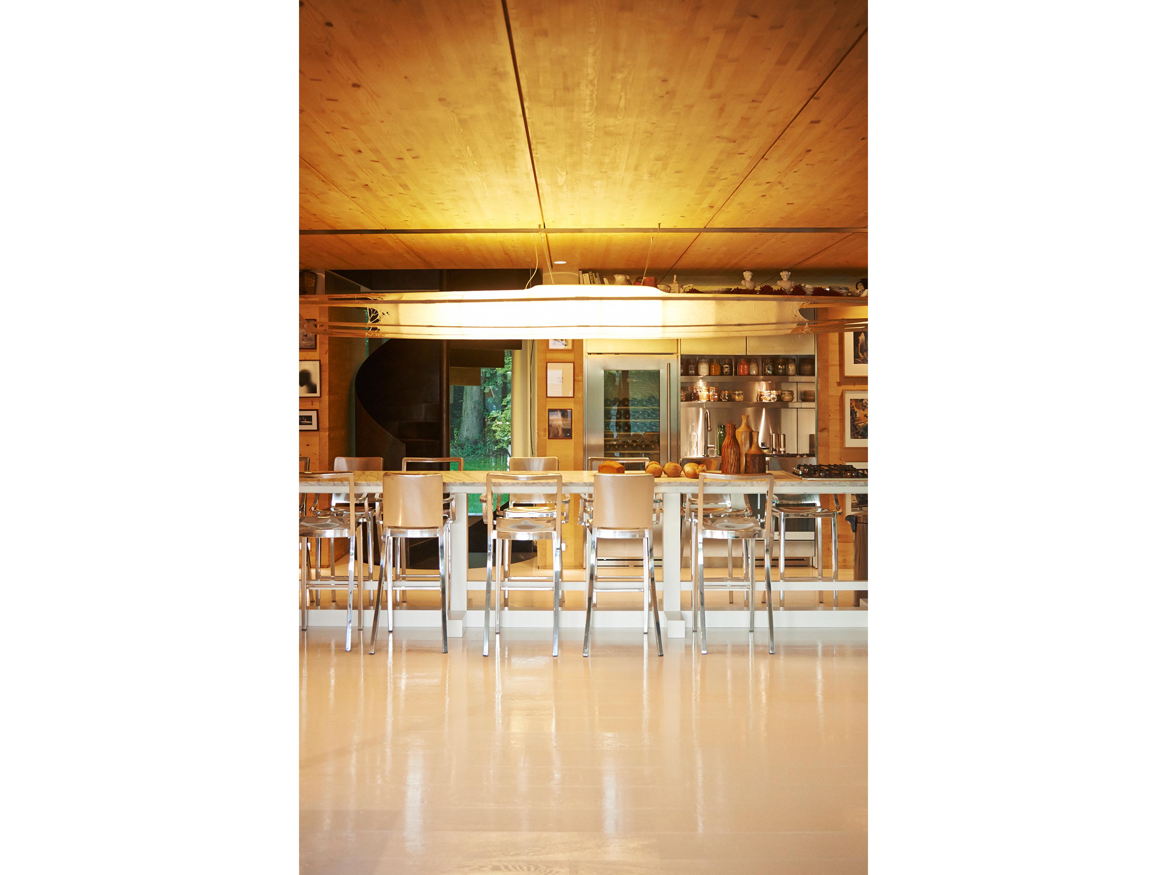 Emeco Outdoor Hudson Polished Aluminum Bar Stool