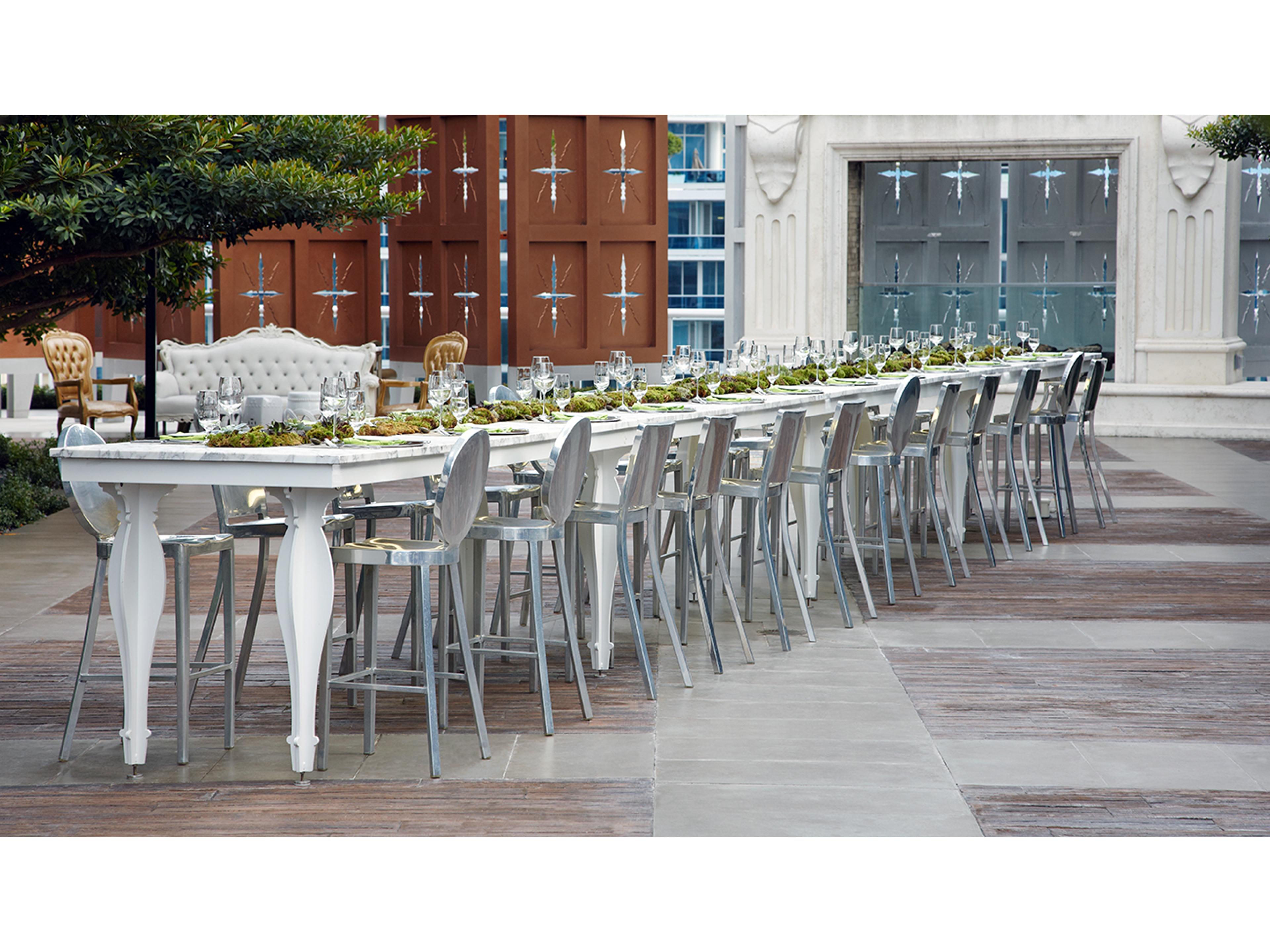 Emeco Outdoor Hudson Polished Aluminum Bar Stool
