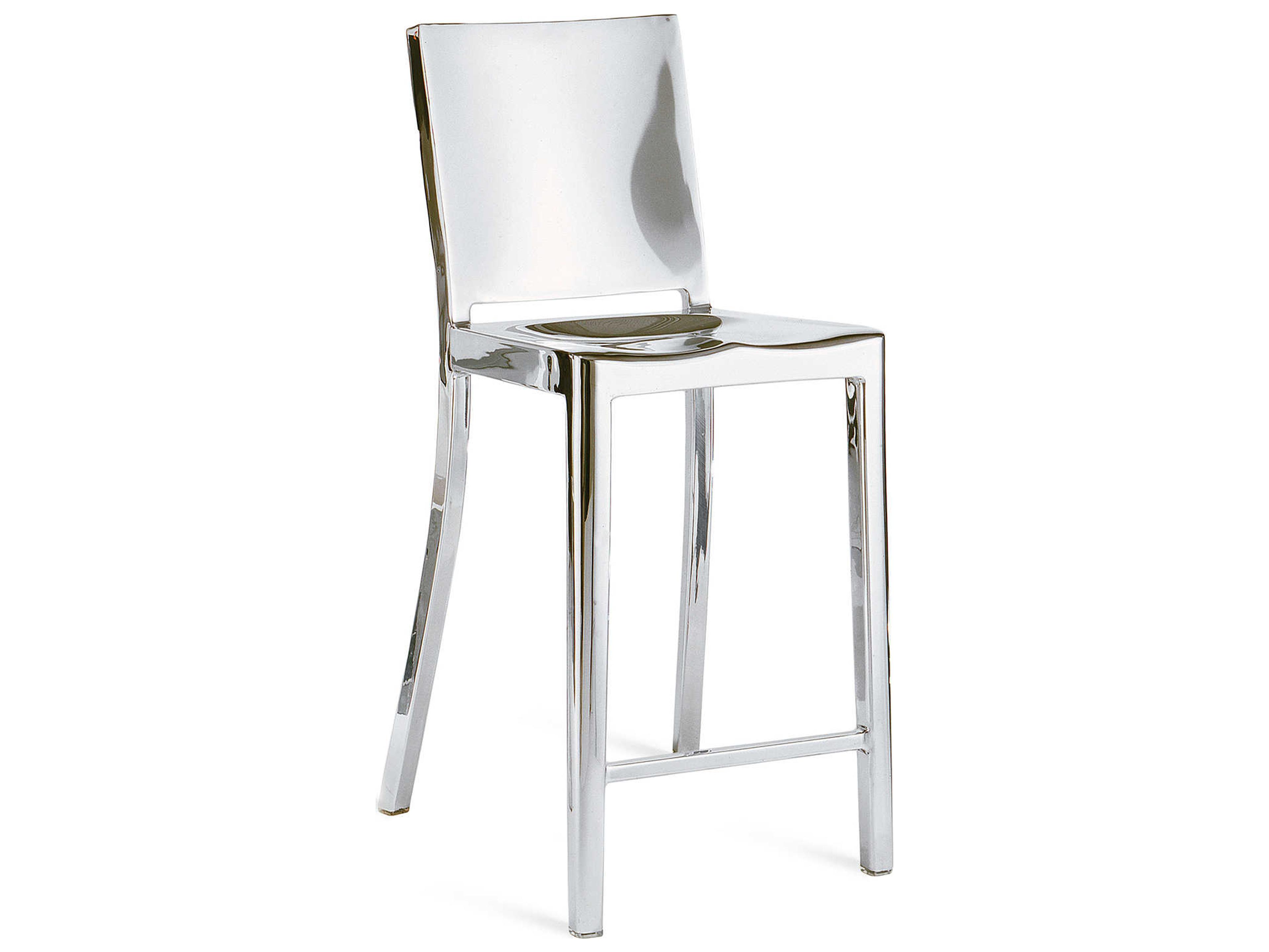 Hudson Polished Aluminum Counter Stool