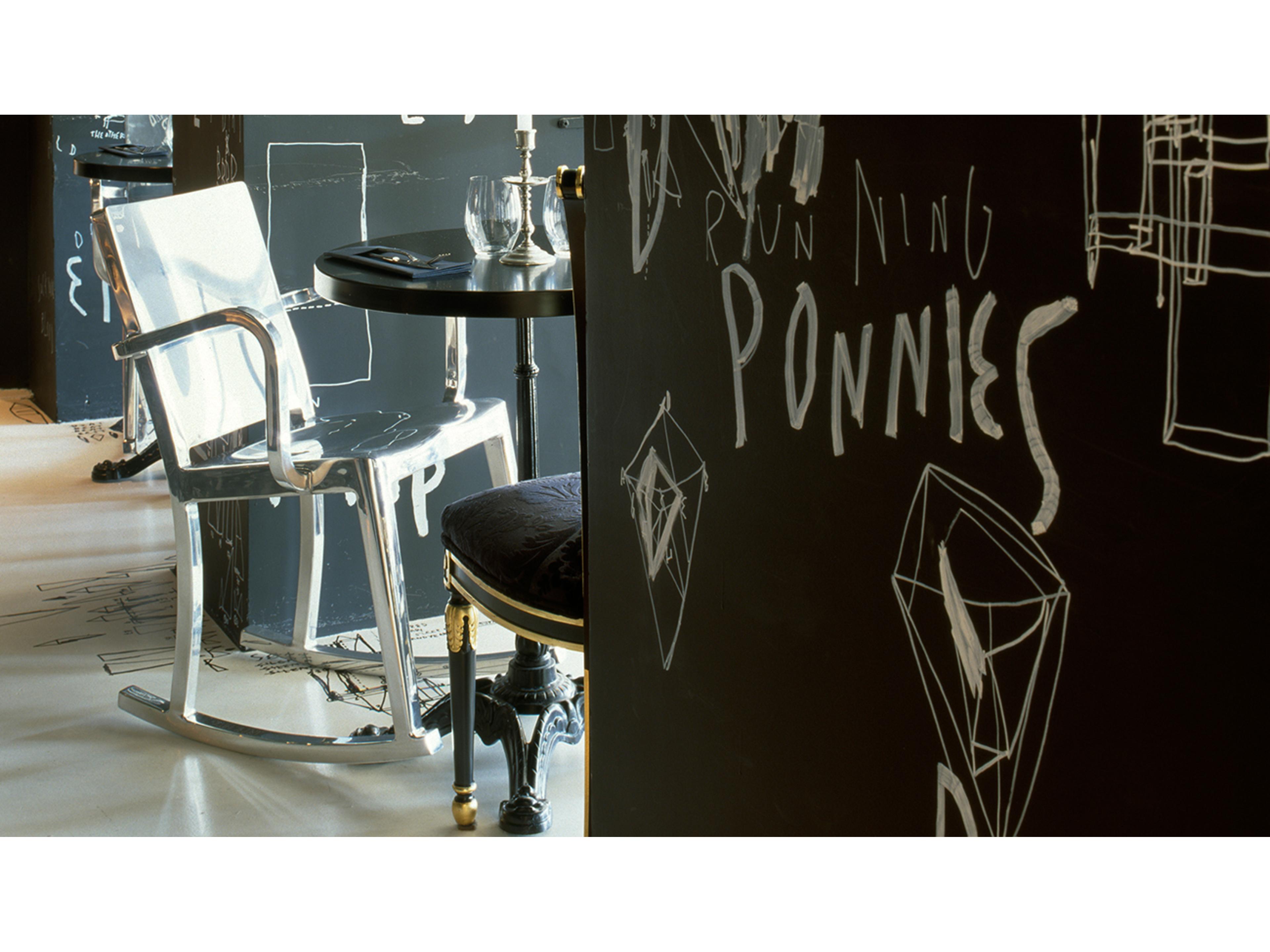 Emeco Outdoor Hudson Polished Aluminum Rocker Dining Arm Chair