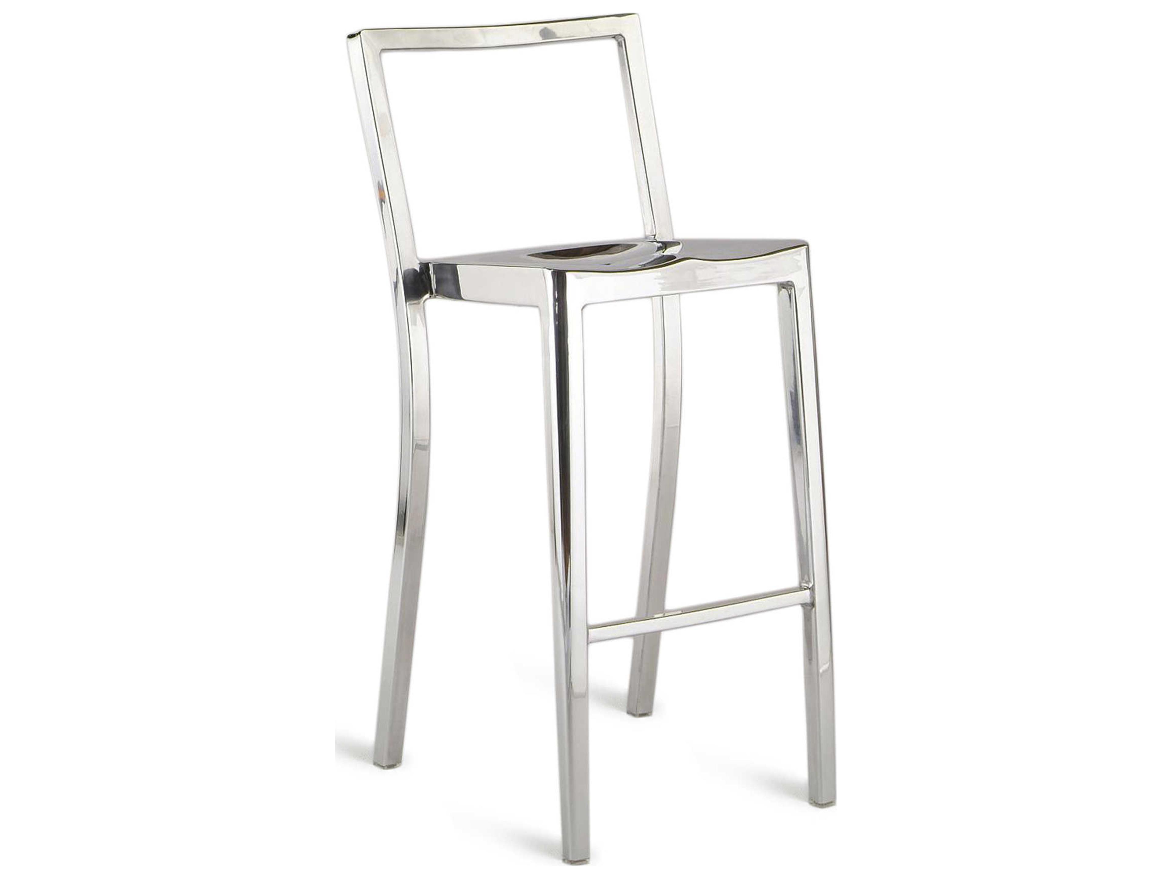 Icon Polished Aluminum Bar Stool