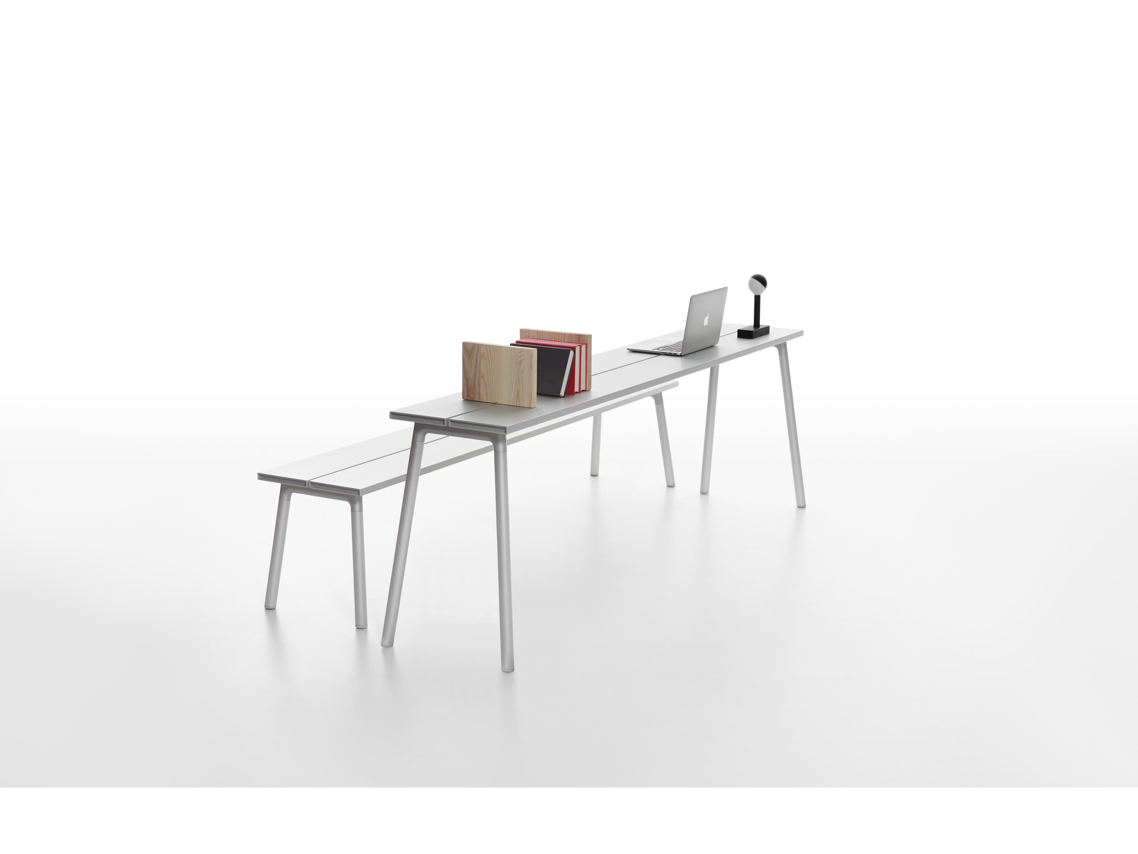 Emeco Outdoor Run By Sam Hecht And Kim Colin Aluminum Clear 3-Seat Bench with Clear Seat