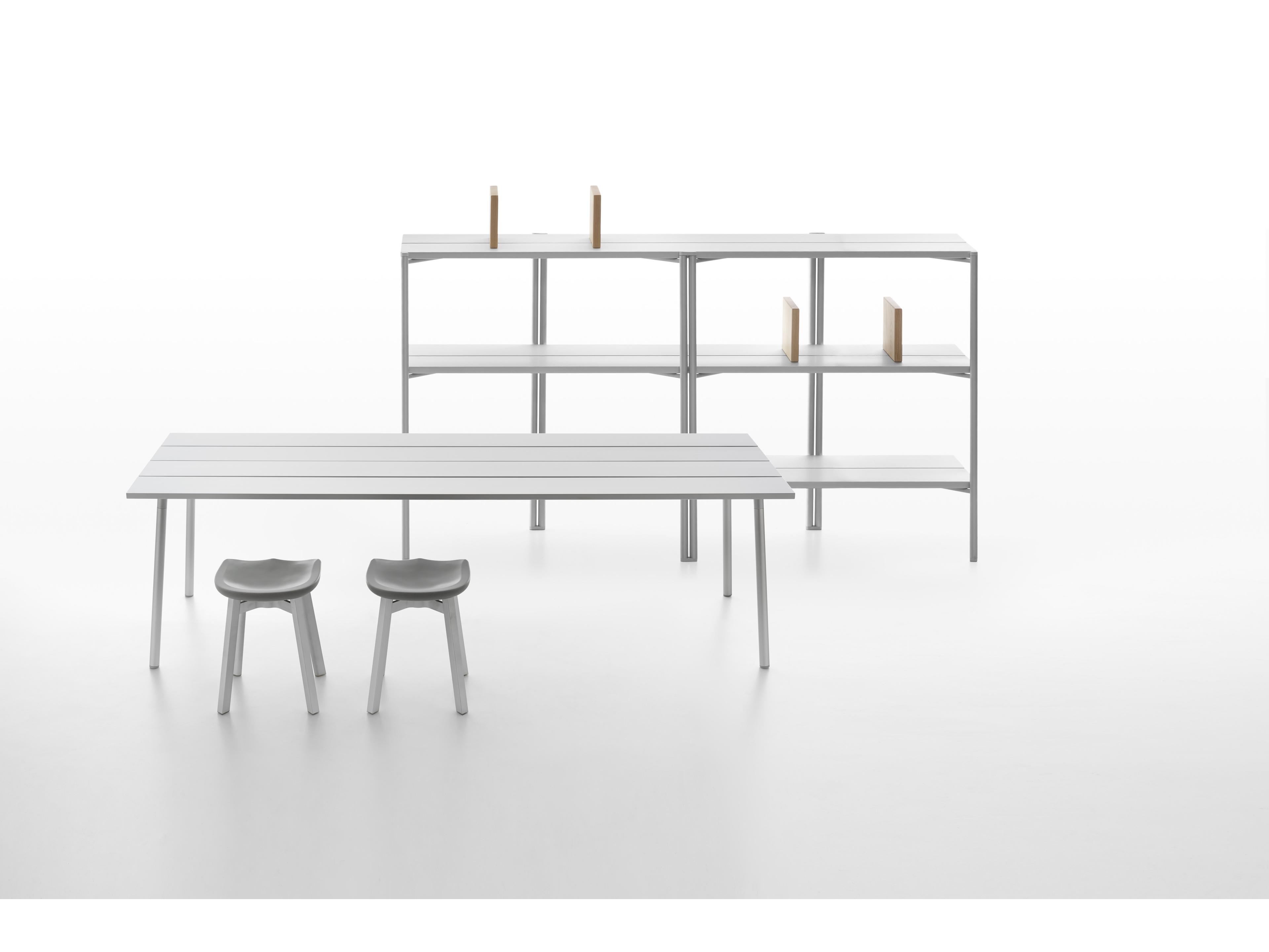 Emeco Outdoor Run By Sam Hecht And Kim Colin Aluminum Clear Anodized Rectangular Dining Table