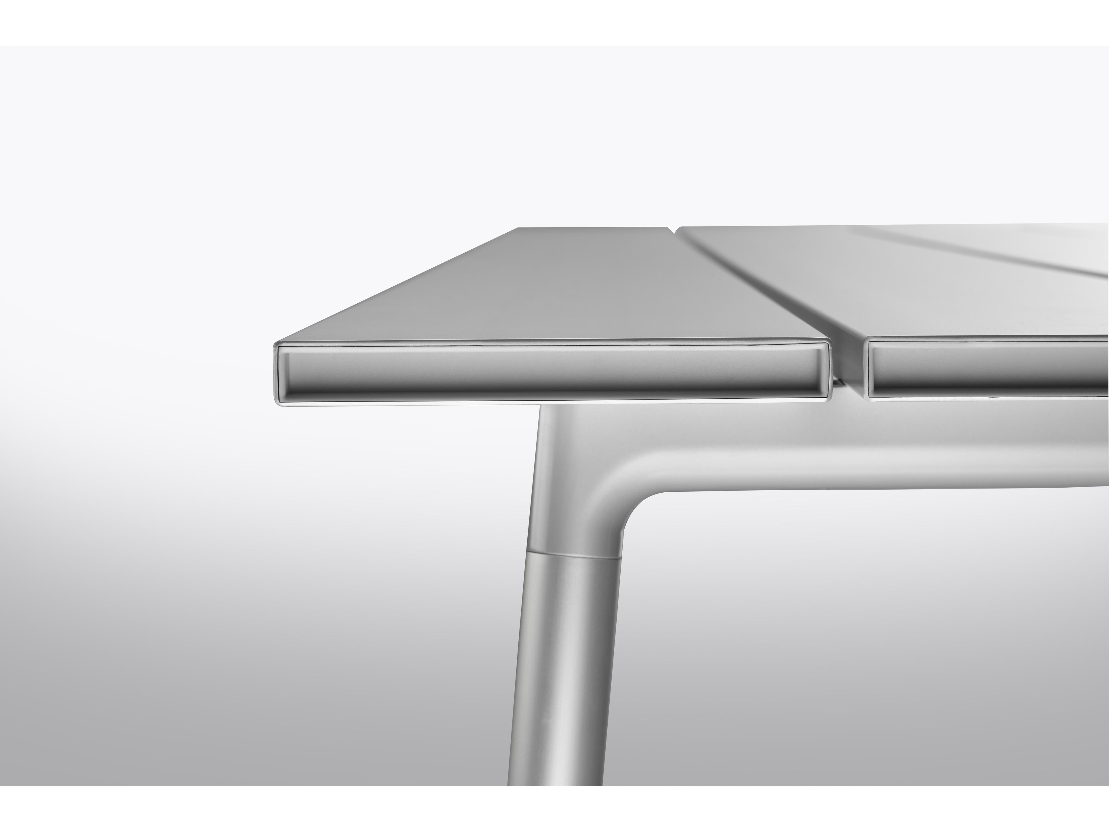 Emeco Outdoor Run By Sam Hecht And Kim Colin Aluminum Clear Anodized Rectangular Bar Table