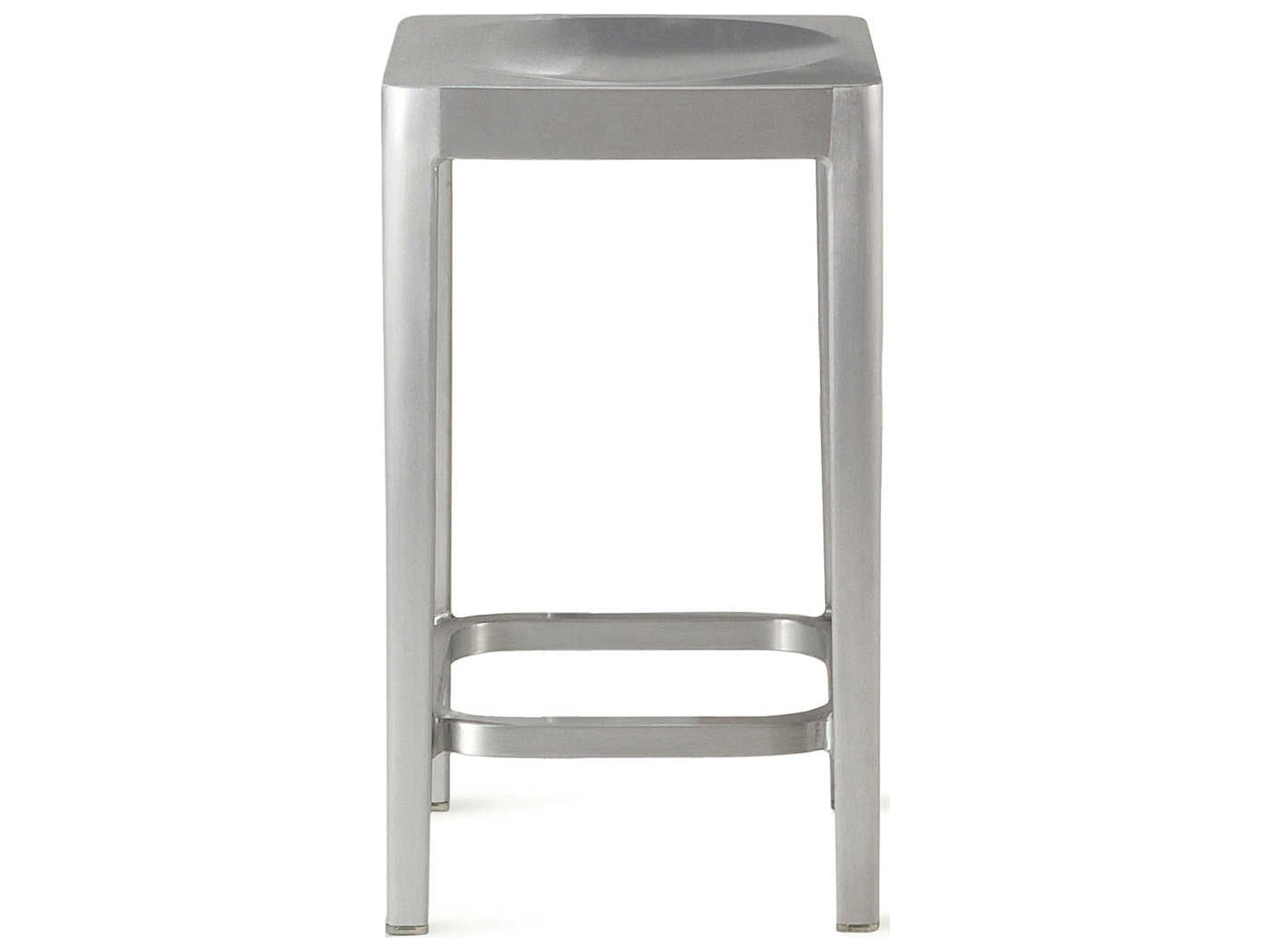 Brushed Aluminum High Counter Stool