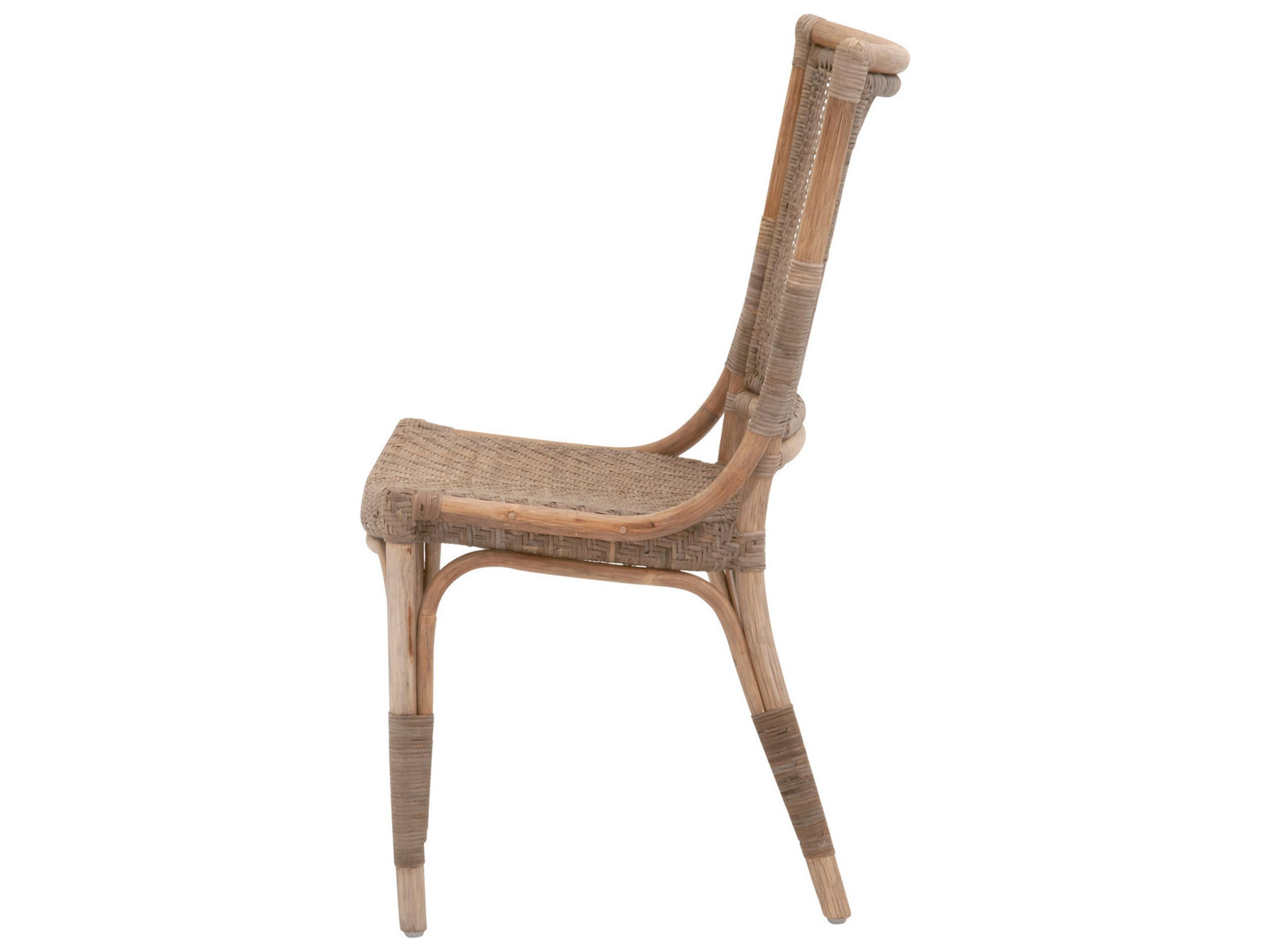 Essentials for Living Sel De Mer Rattan Gray Armless Dining Chair Set of 2