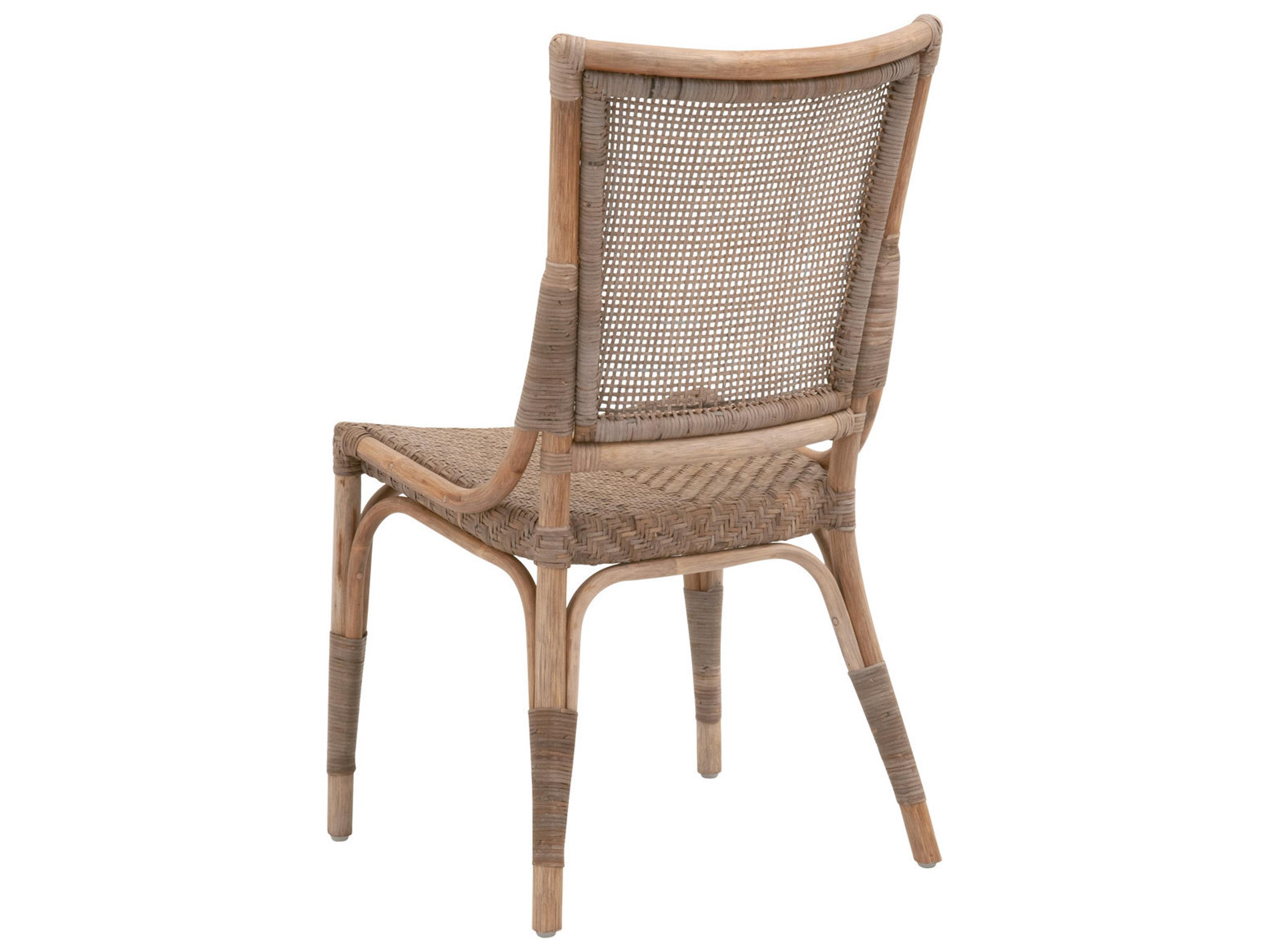 Essentials for Living Sel De Mer Rattan Gray Armless Dining Chair Set of 2