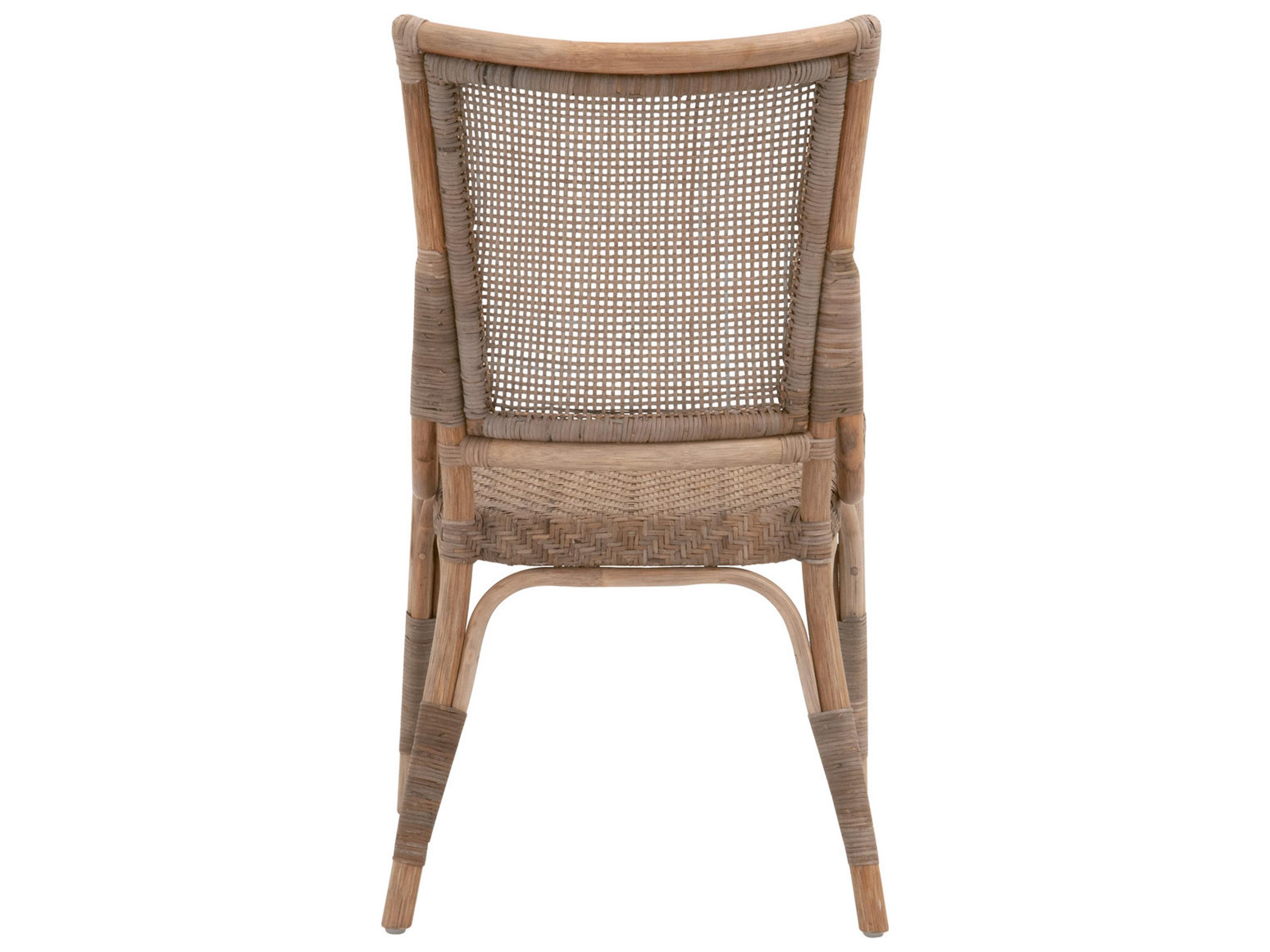 Essentials for Living Sel De Mer Rattan Gray Armless Dining Chair Set of 2
