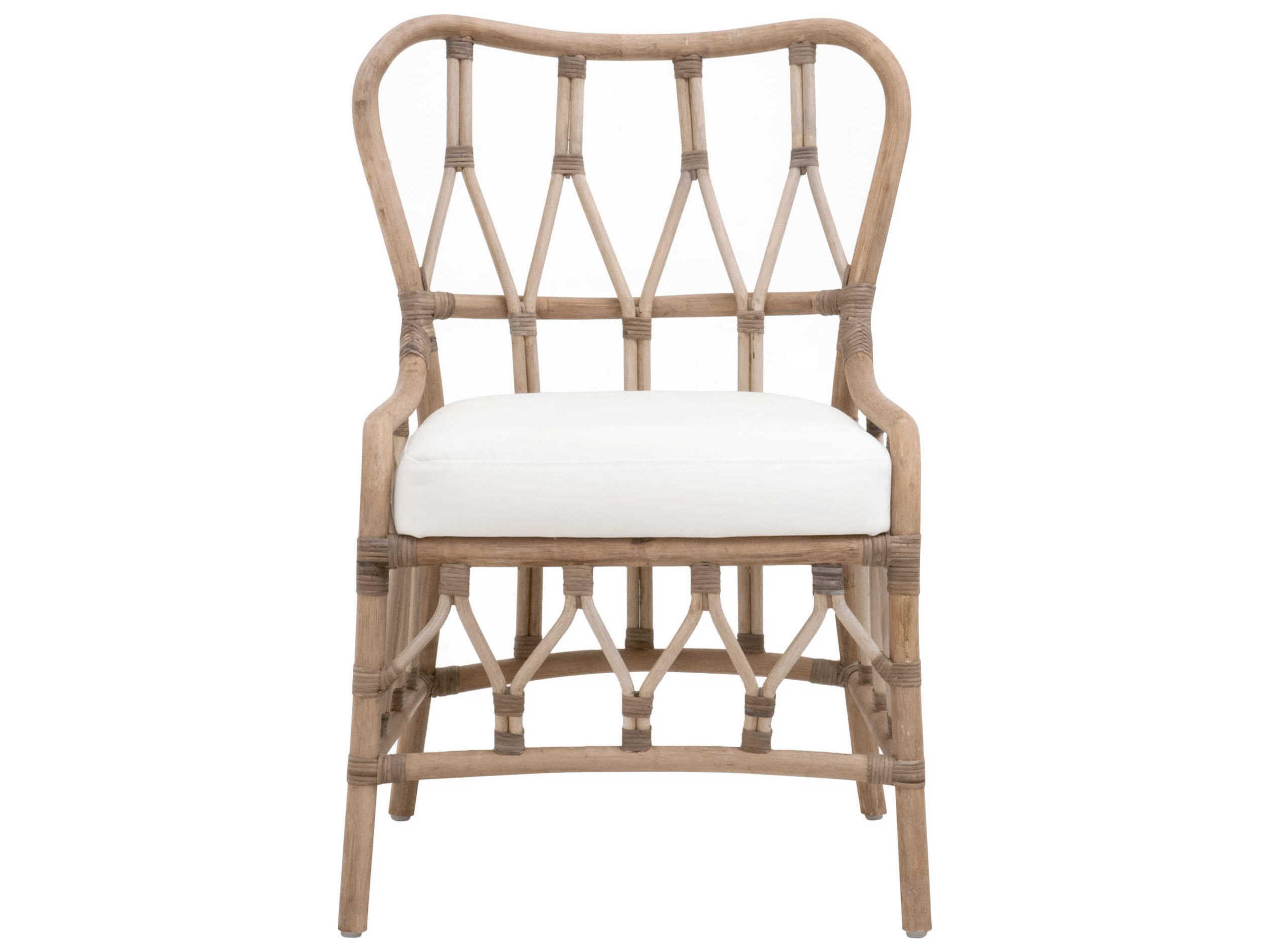 Essentials for Living Sel De Mer Rattan Brown Upholstered Armless Dining Chair Set of 2