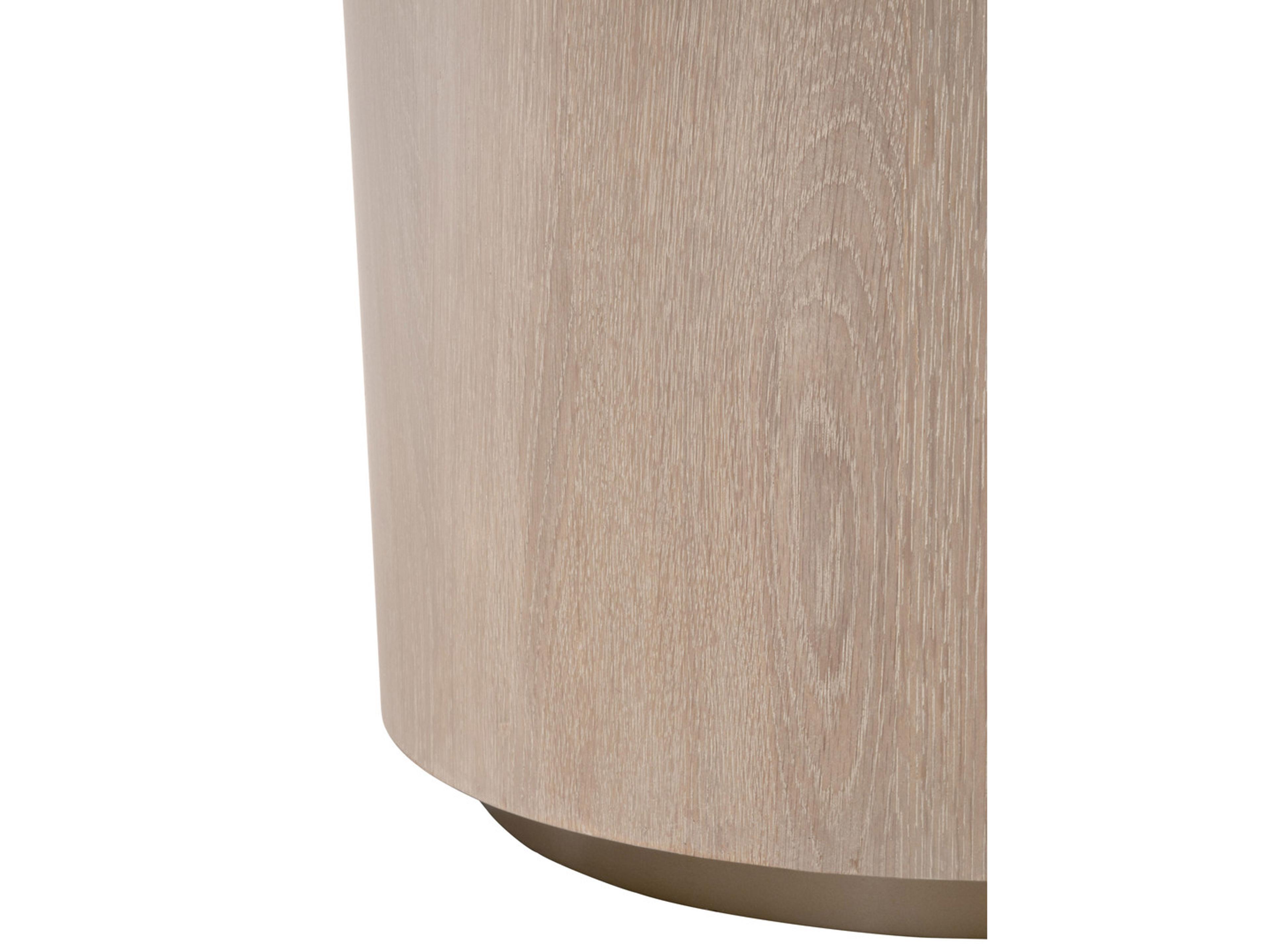 Luxecor Respite Round Wood Natural Gray Silver End Table