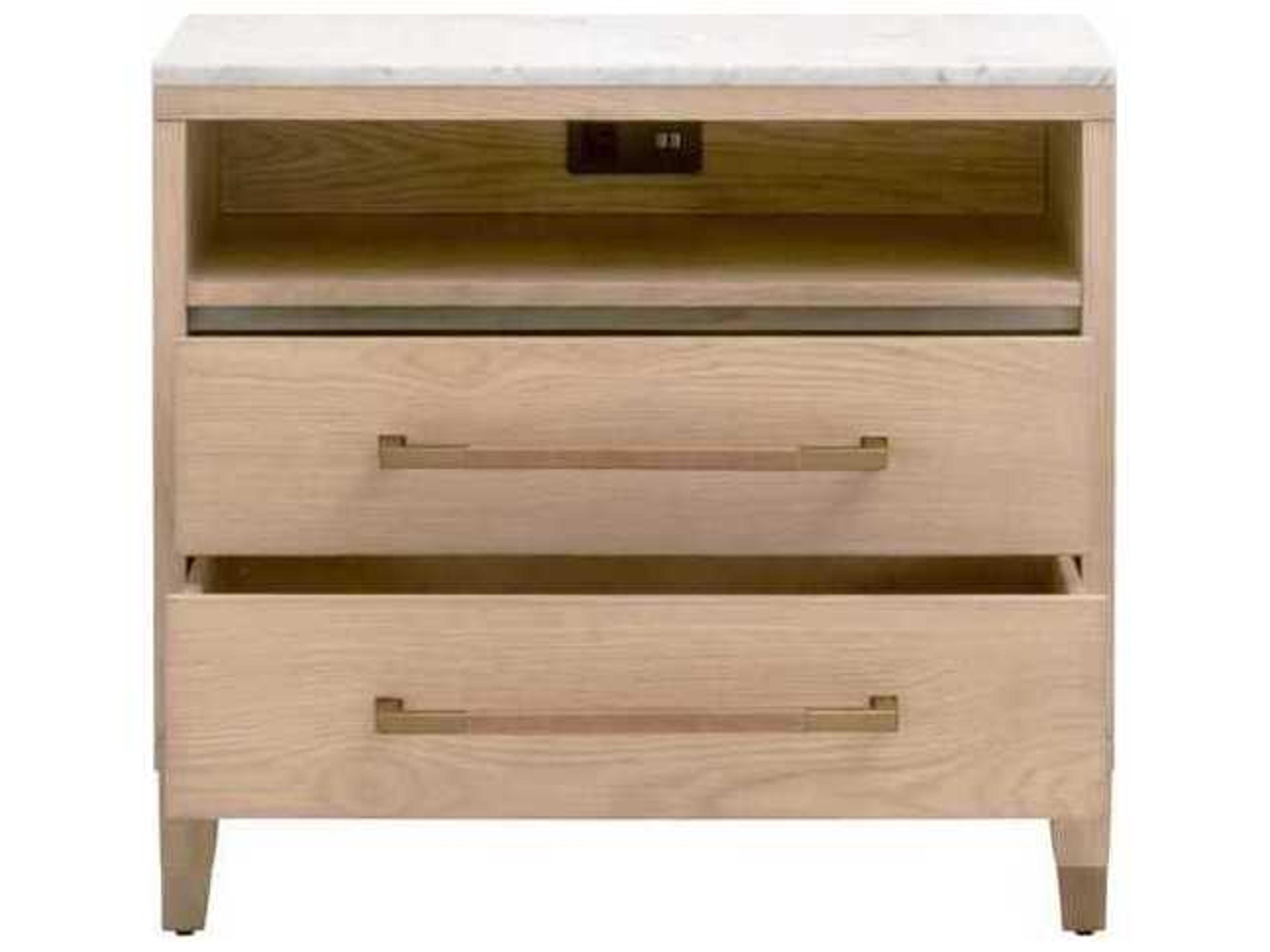 Luxecor Respite 2-Drawers Natural Oak Wood Nightstand