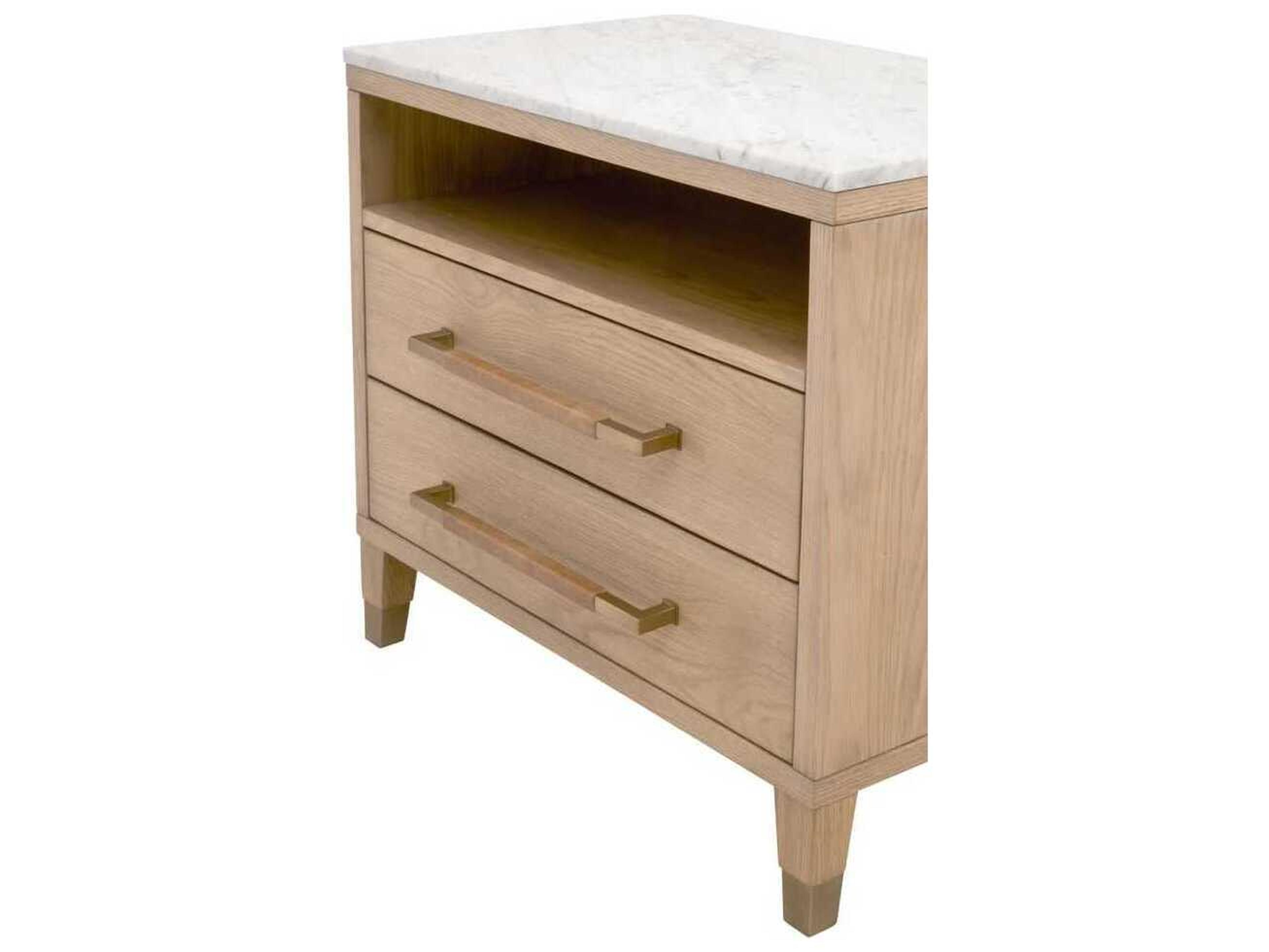 Luxecor Respite 2-Drawers Natural Oak Wood Nightstand