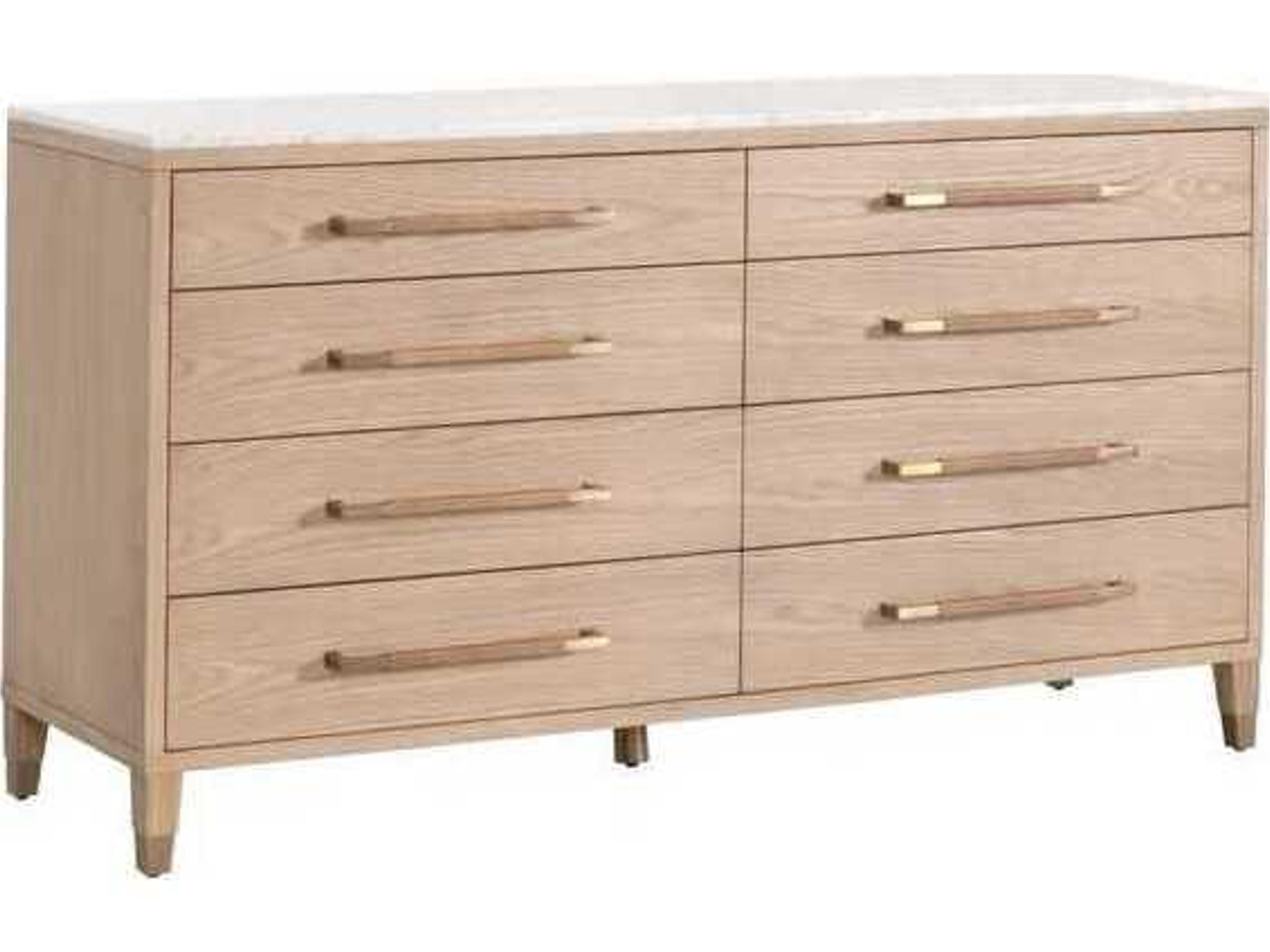Cambria 8-Drawer Double Dresser in Natural Oak Bianco