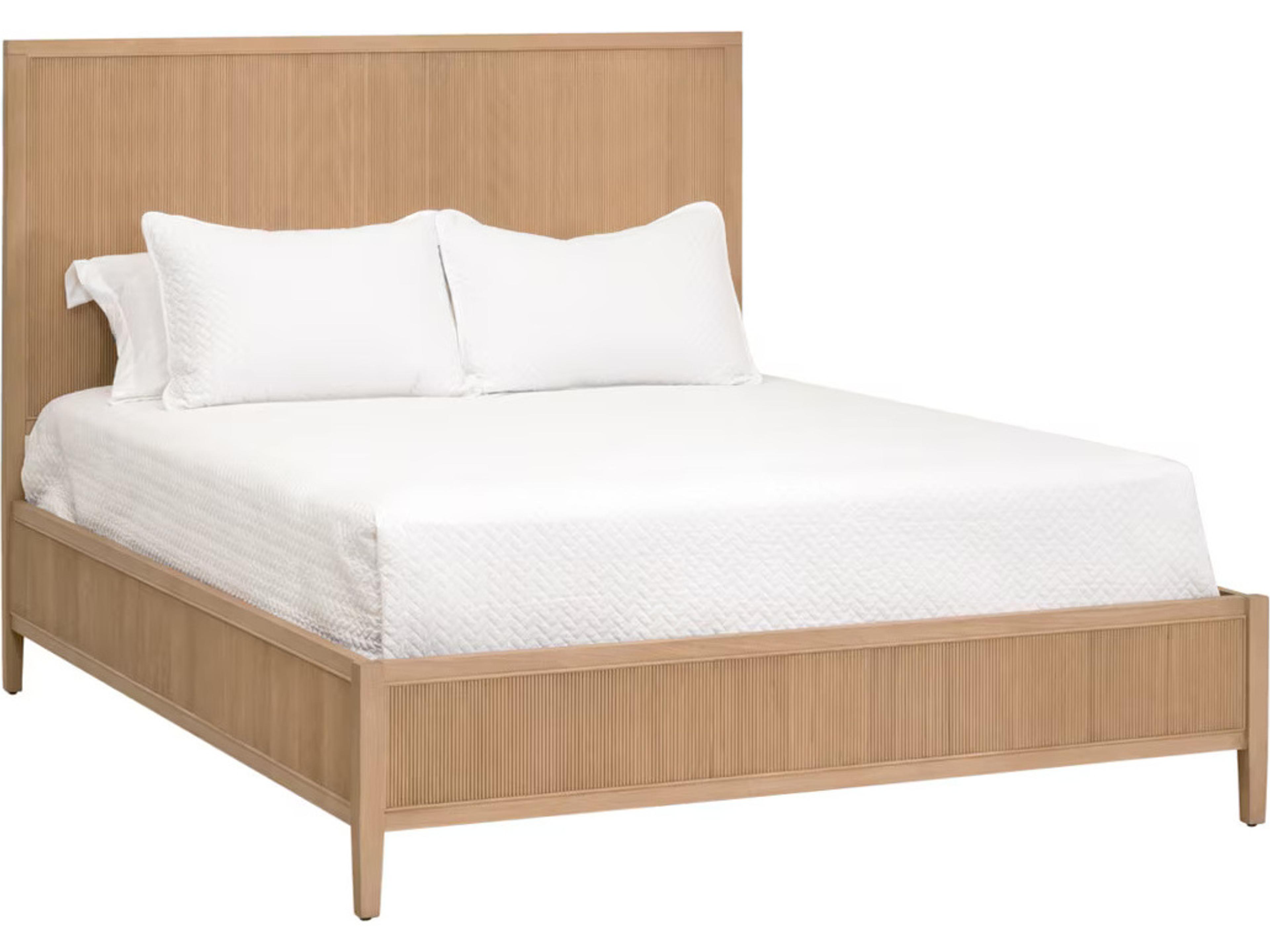 Bronze Bay Natural Oak Wood King Panel Bed